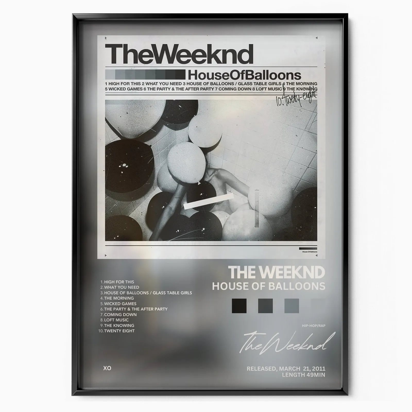La Weeknd House dei palloncini poster, museum grade matte print