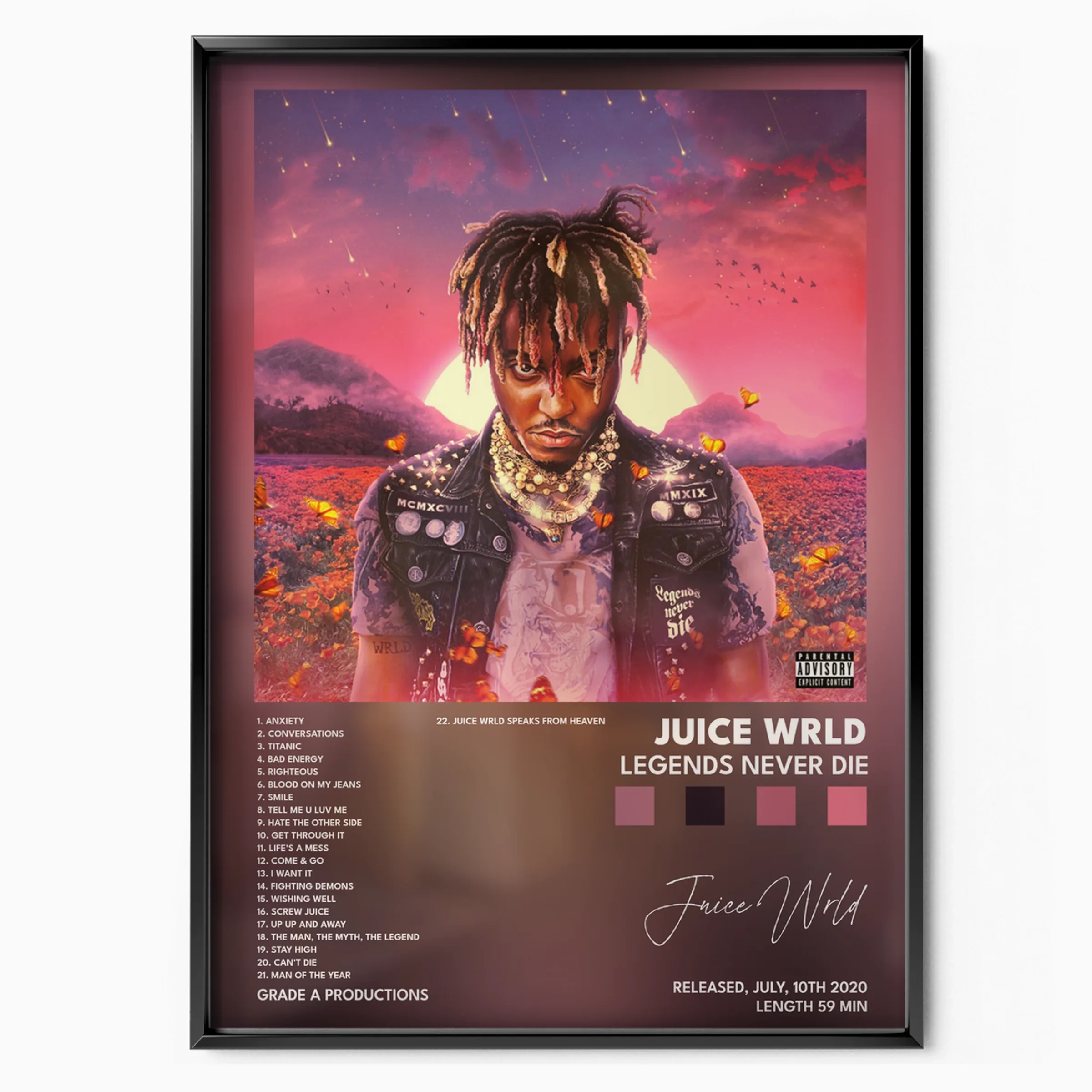 Le leggende di Juice World non muoiono mai poster, museum grade matte print