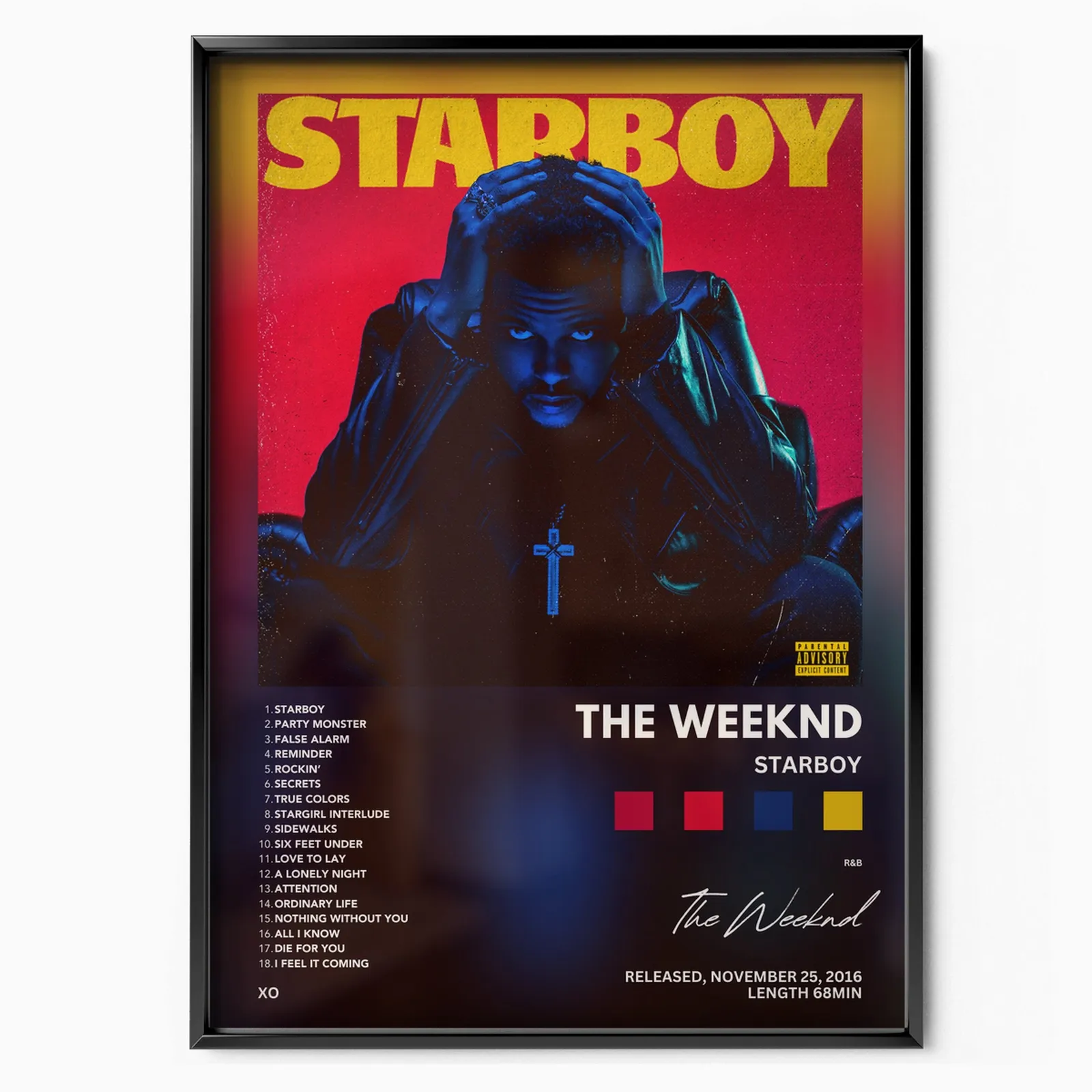 Il Weeknd Starboy poster, museum grade matte print