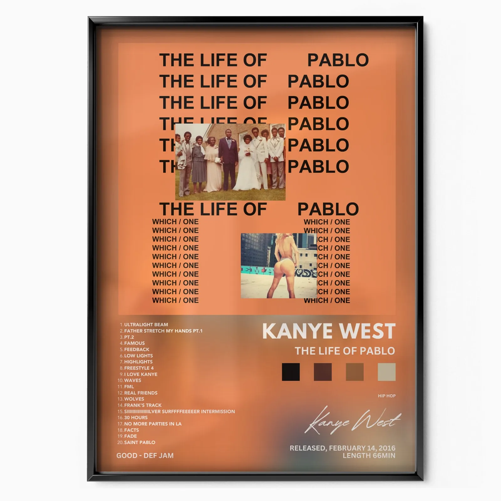 Kanye West La vita di Pablo poster, museum grade matte print