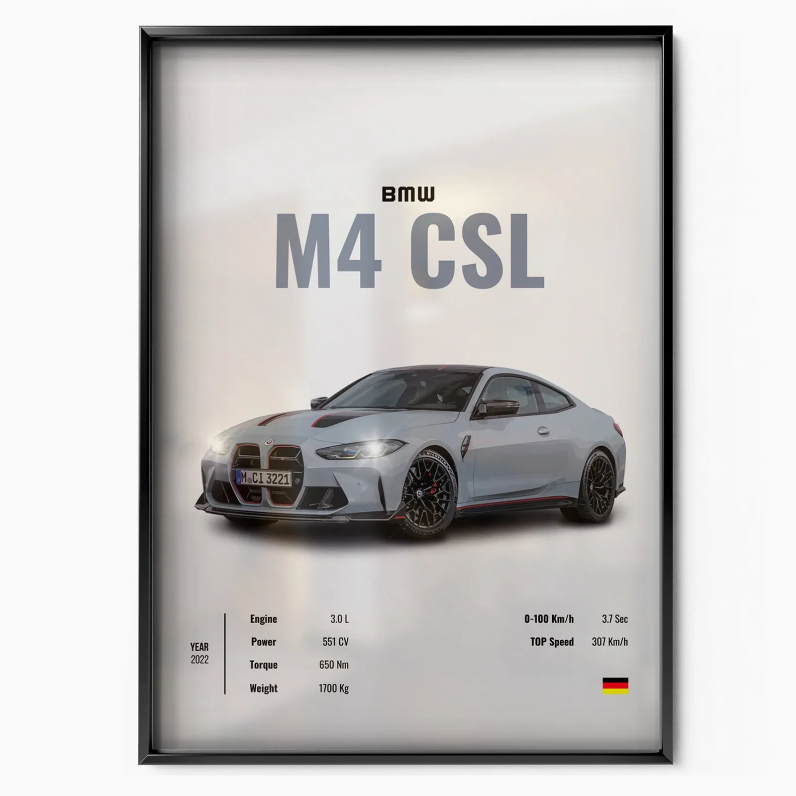 BMW M4 CSL poster