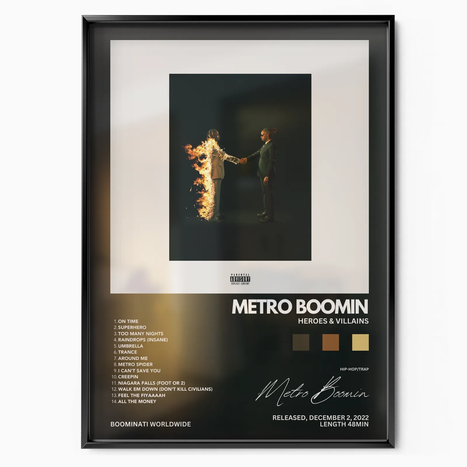 Metro Boomin: l'album Heroes & Villains poster, museum grade matte print