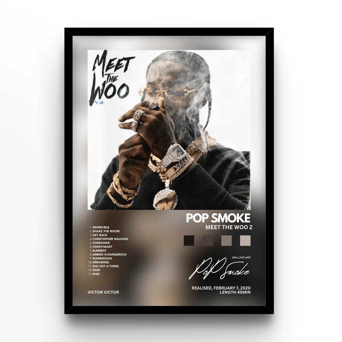 Pop Smoke incontra l'album Woo poster, museum grade matte print