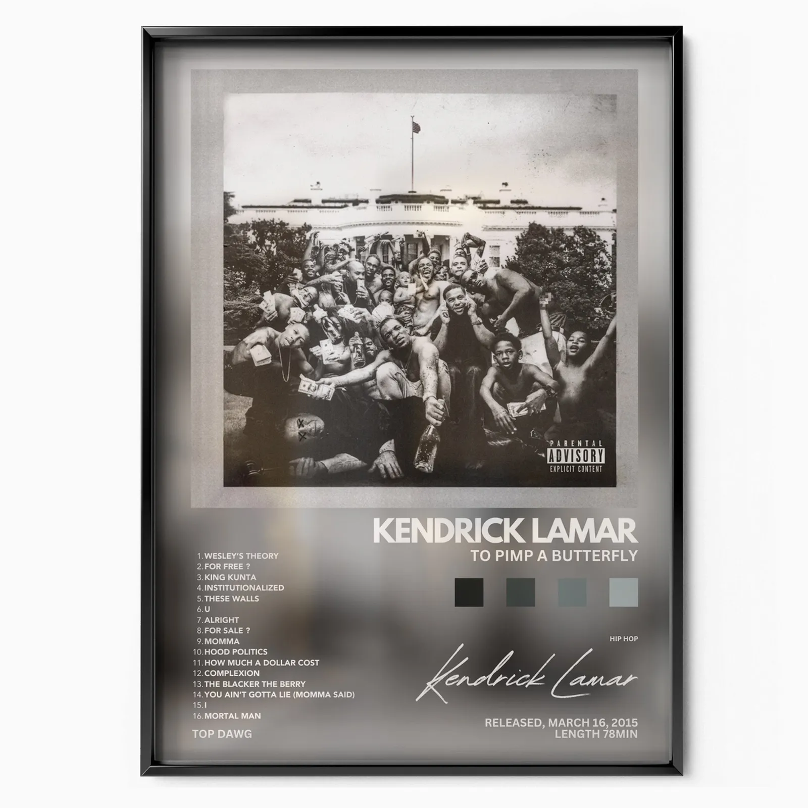 Kendrick Lamar per abbellire un album di farfalle poster, museum grade matte print