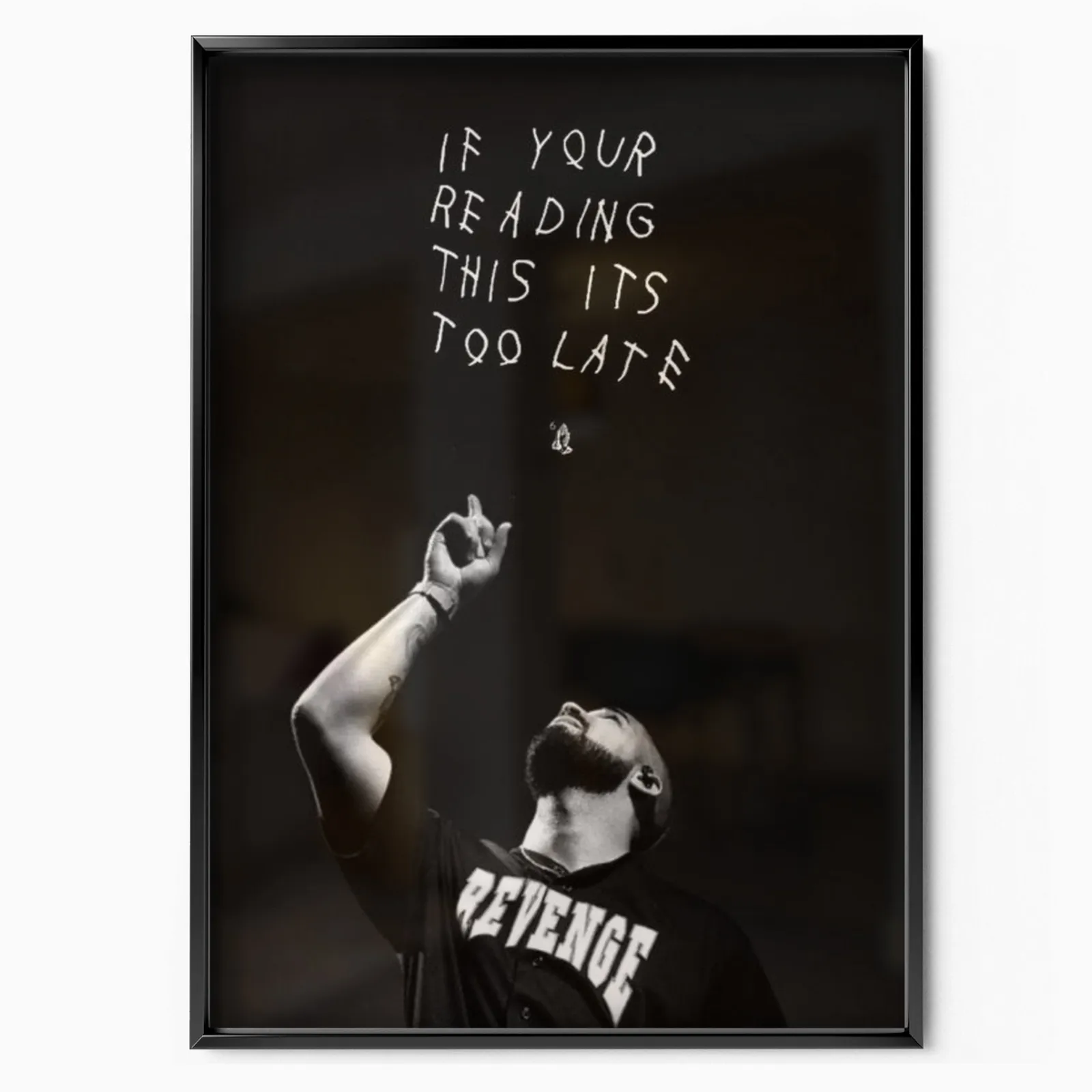 Drake è troppo tardi poster, museum grade matte print