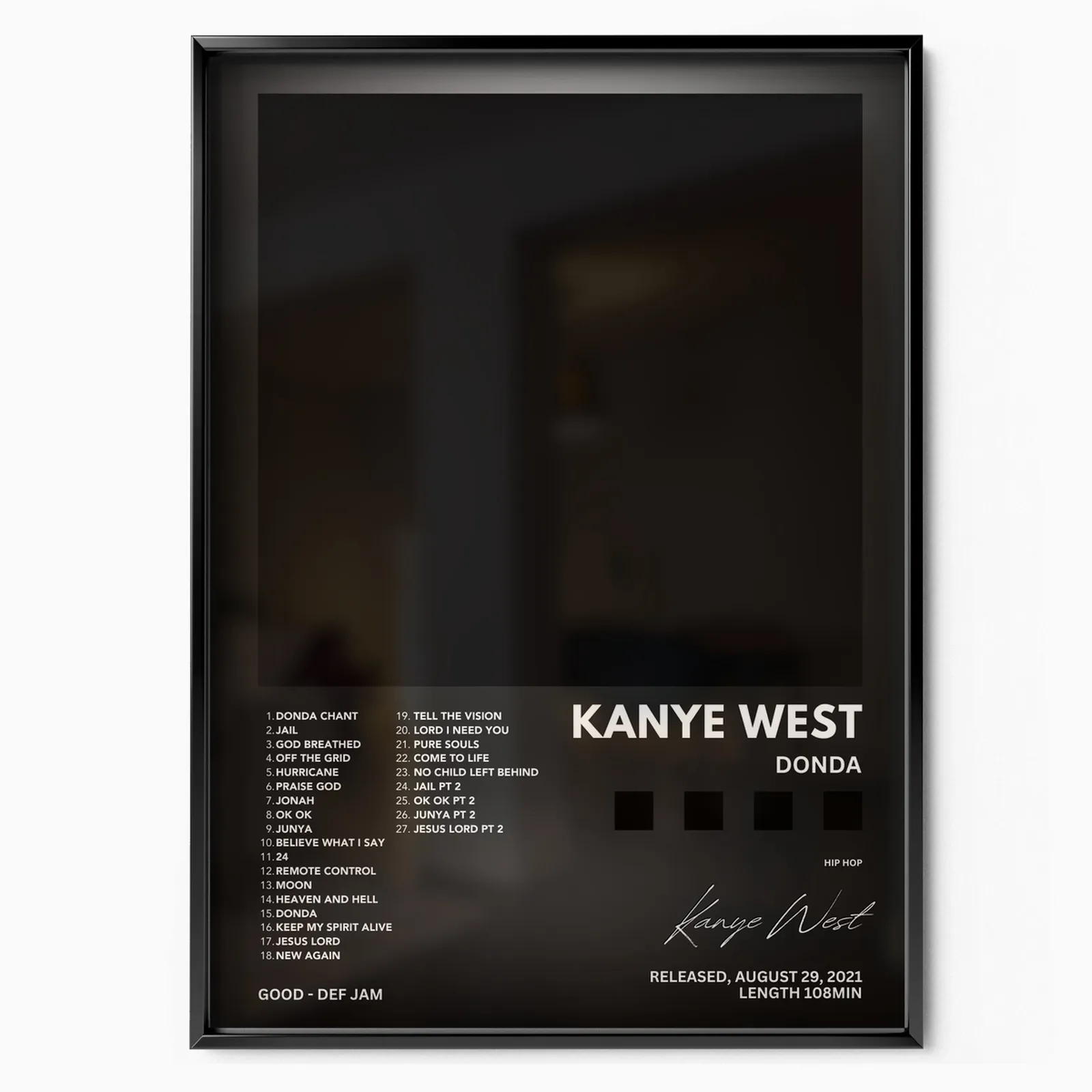 Kanye West Donda poster, museum grade matte print