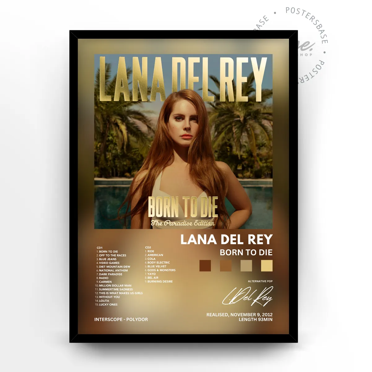 Album di Lana Del Rey poster, museum grade matte print