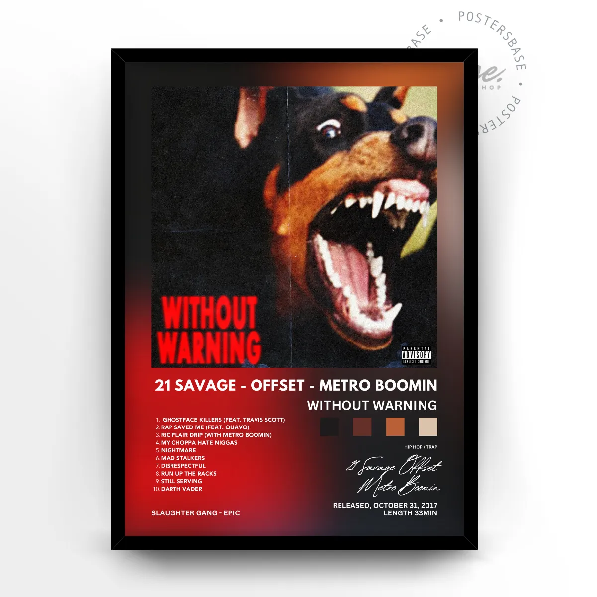 Without Warning Album poster, museum grade matte print