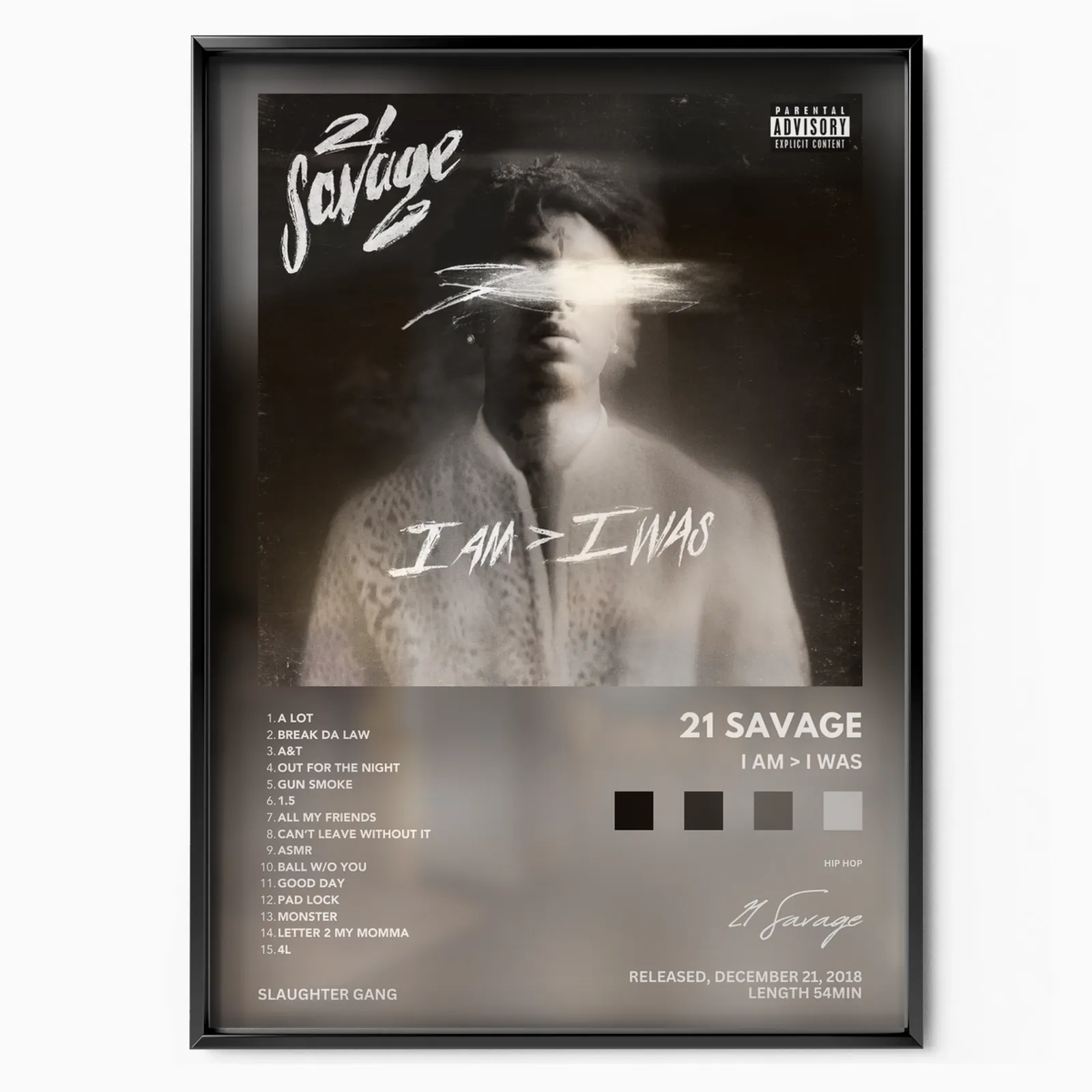 I Am > I Was Album poster, museum grade matte print