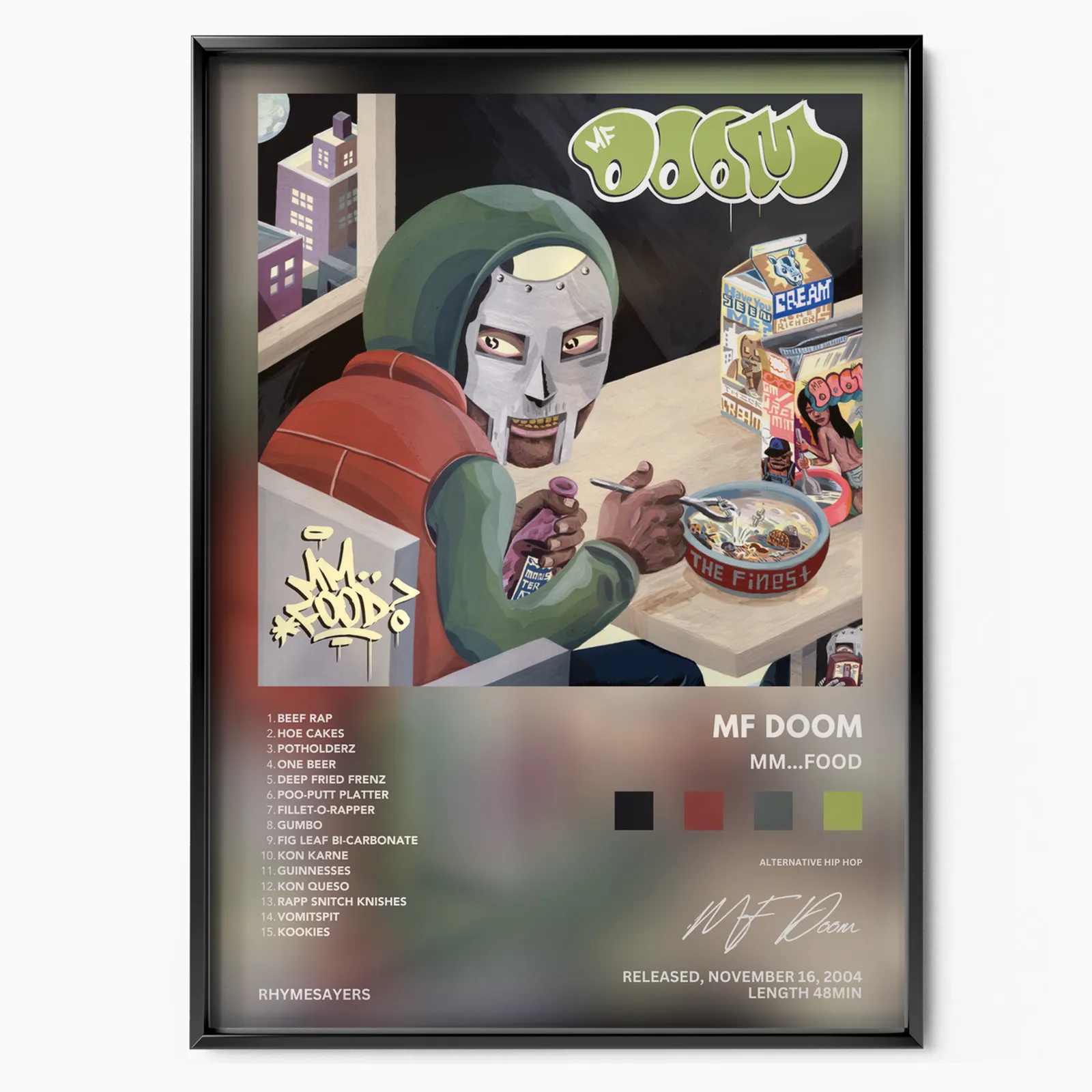 Mm...Food Album poster, museum grade matte print