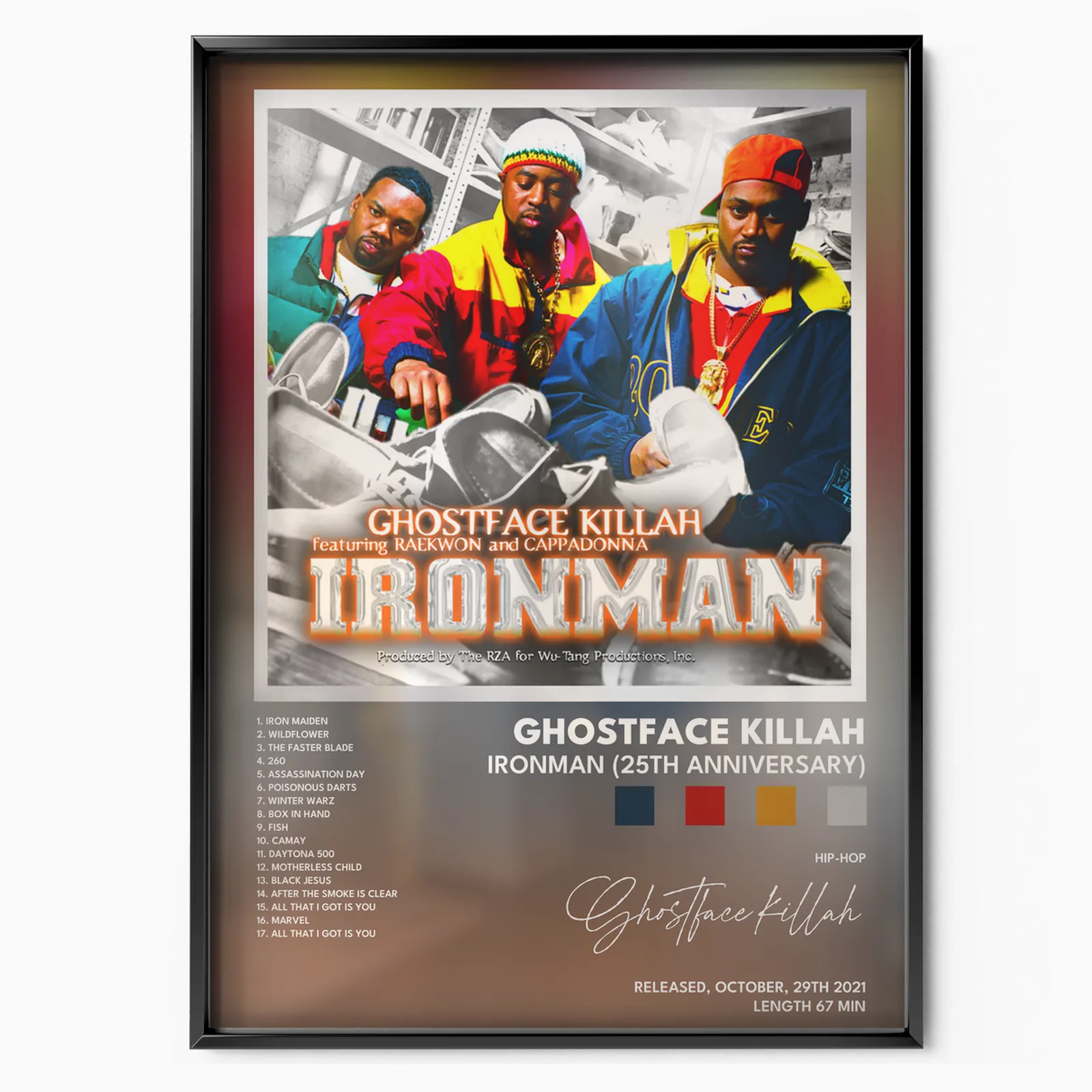 Ghostface Killah - Ironman 25th Anniversary poster, museum grade matte print