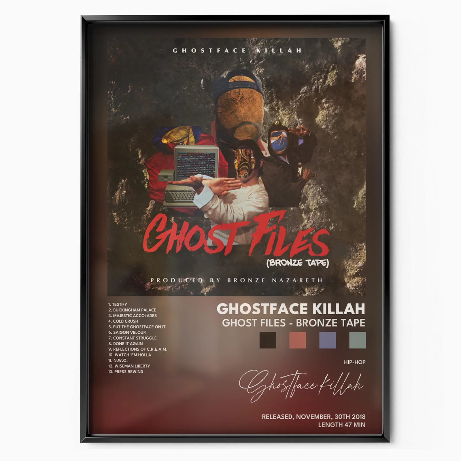 Ghostface Killah - Ghost Files Bronze Tape poster, museum grade matte print
