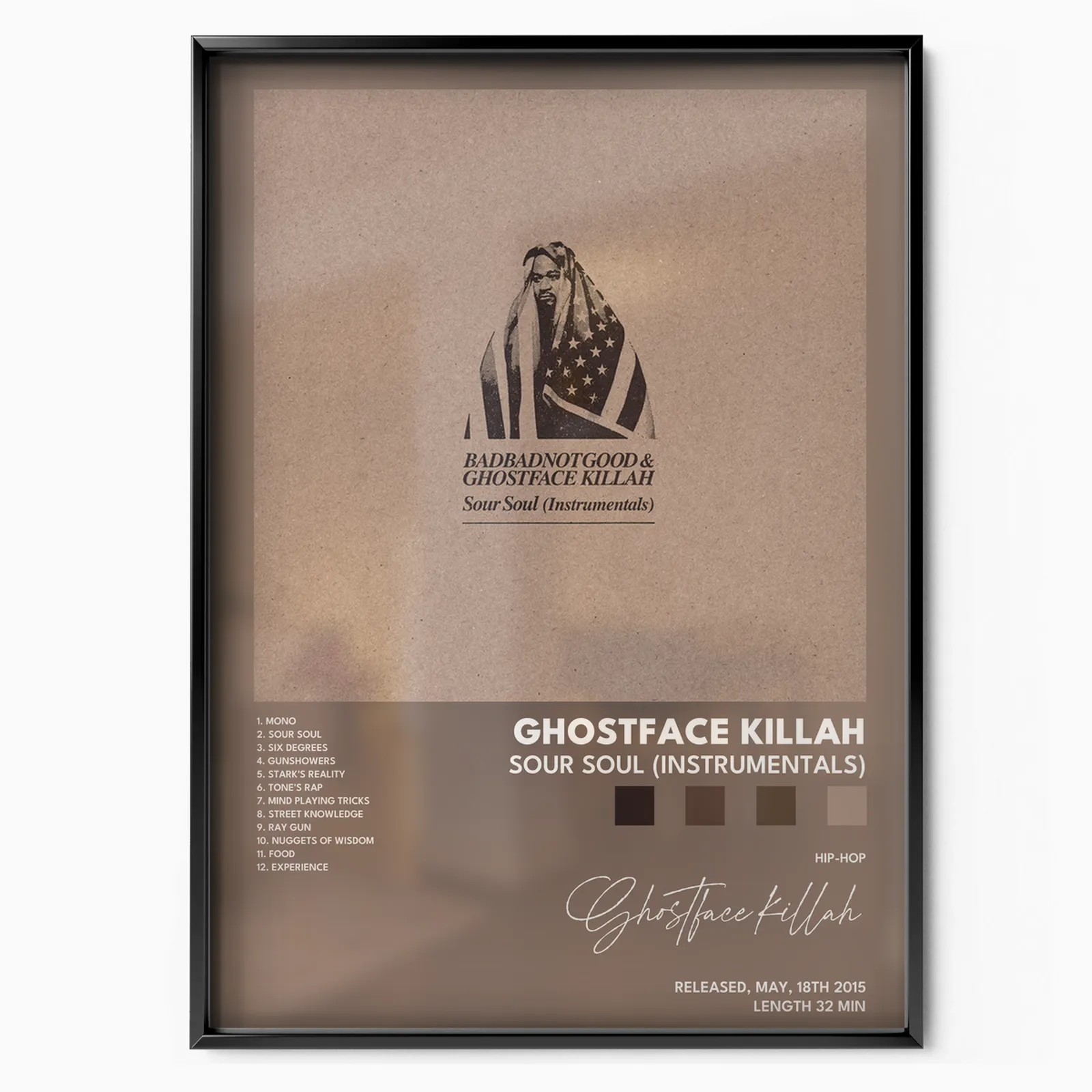Ghostface Killah - Sour Soul Instrumentals poster, museum grade matte print