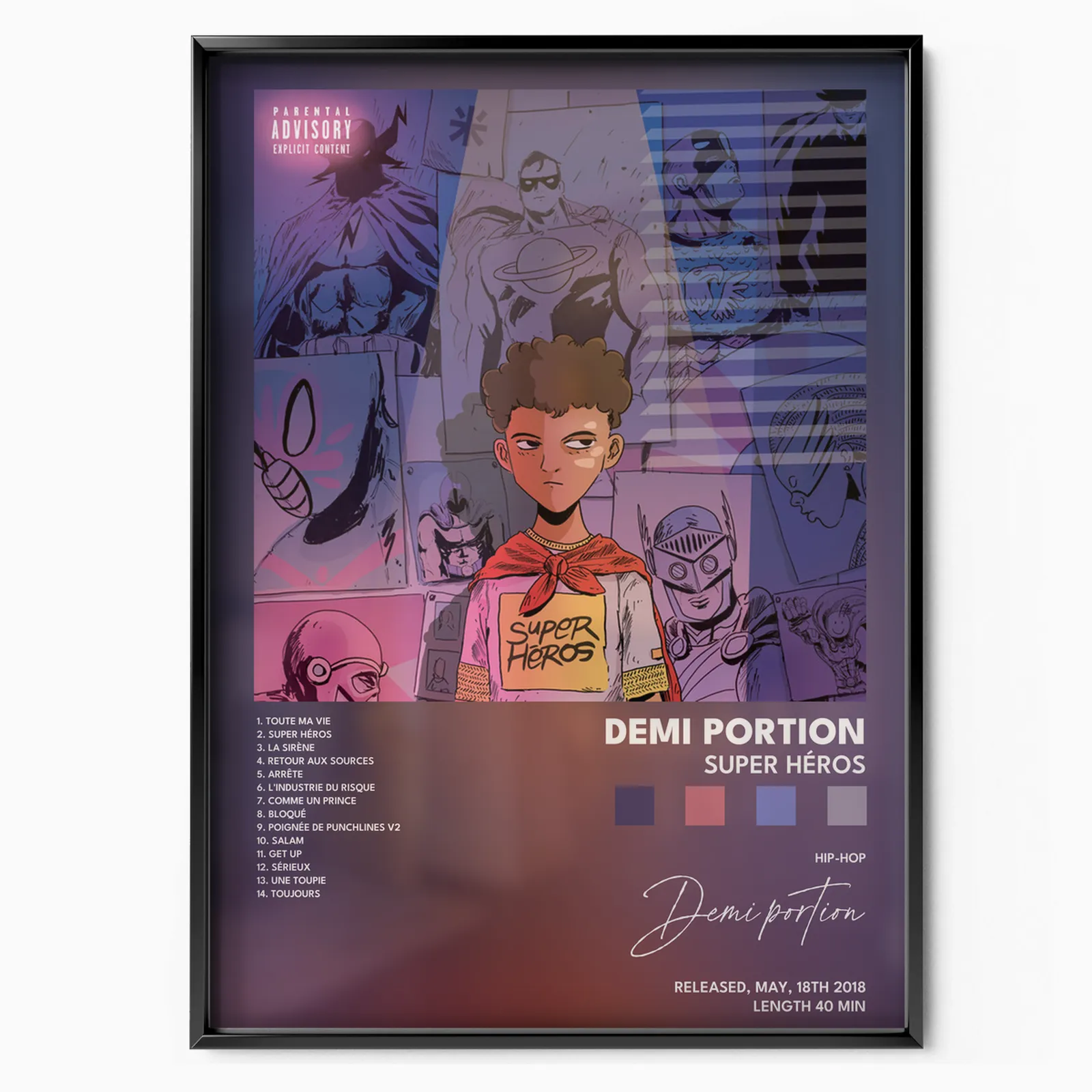 Demi Portion - Super héros poster, museum grade matte print