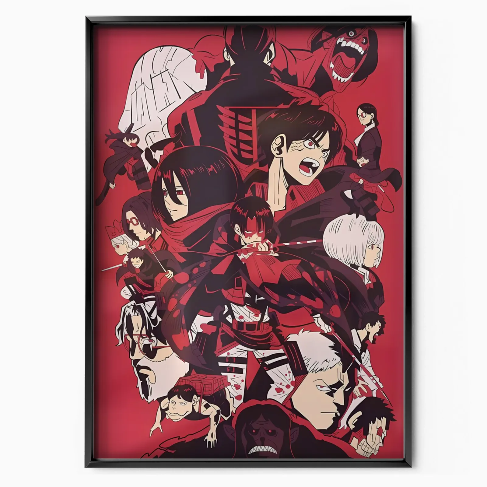 ATTACK ON TITAN RED DRAW poster