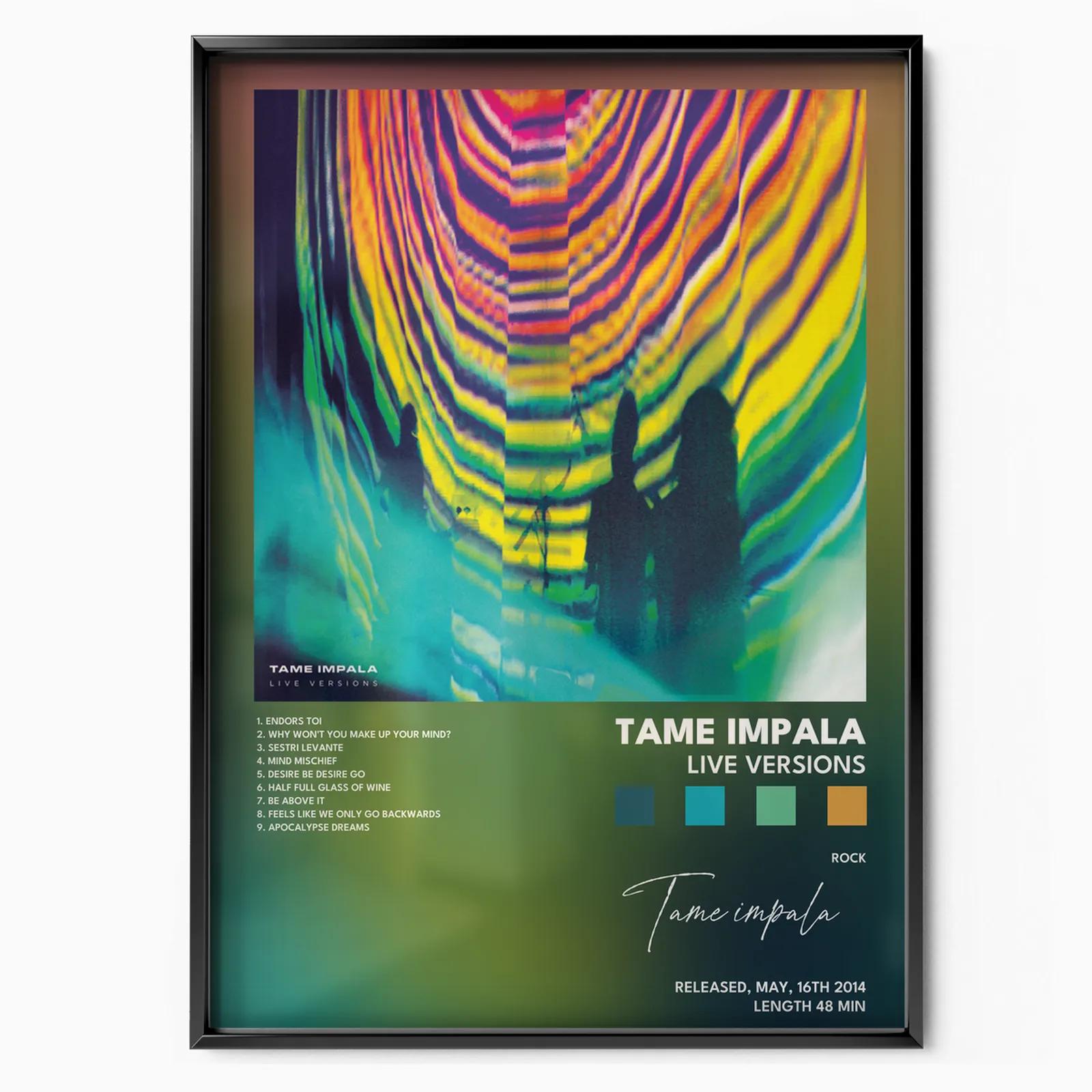 tame impala Live Versions poster poster, museum grade matte print
