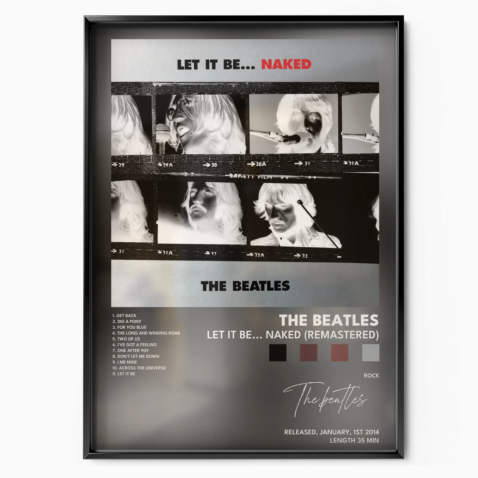 the beatles Let It Be Naked Remastered poster poster, museum grade matte print