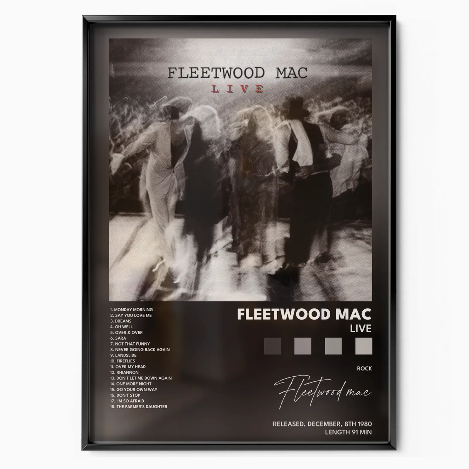 fleetwood mac Live poster poster, museum grade matte print