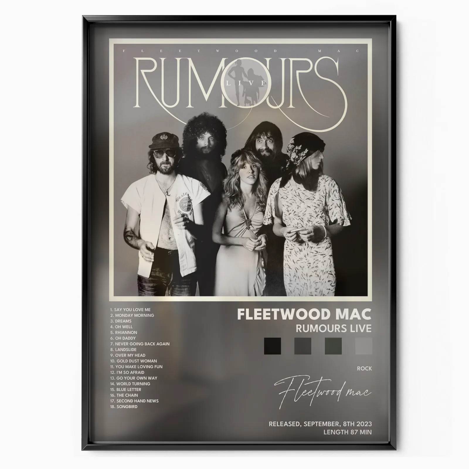fleetwood mac Rumours Live poster poster, museum grade matte print