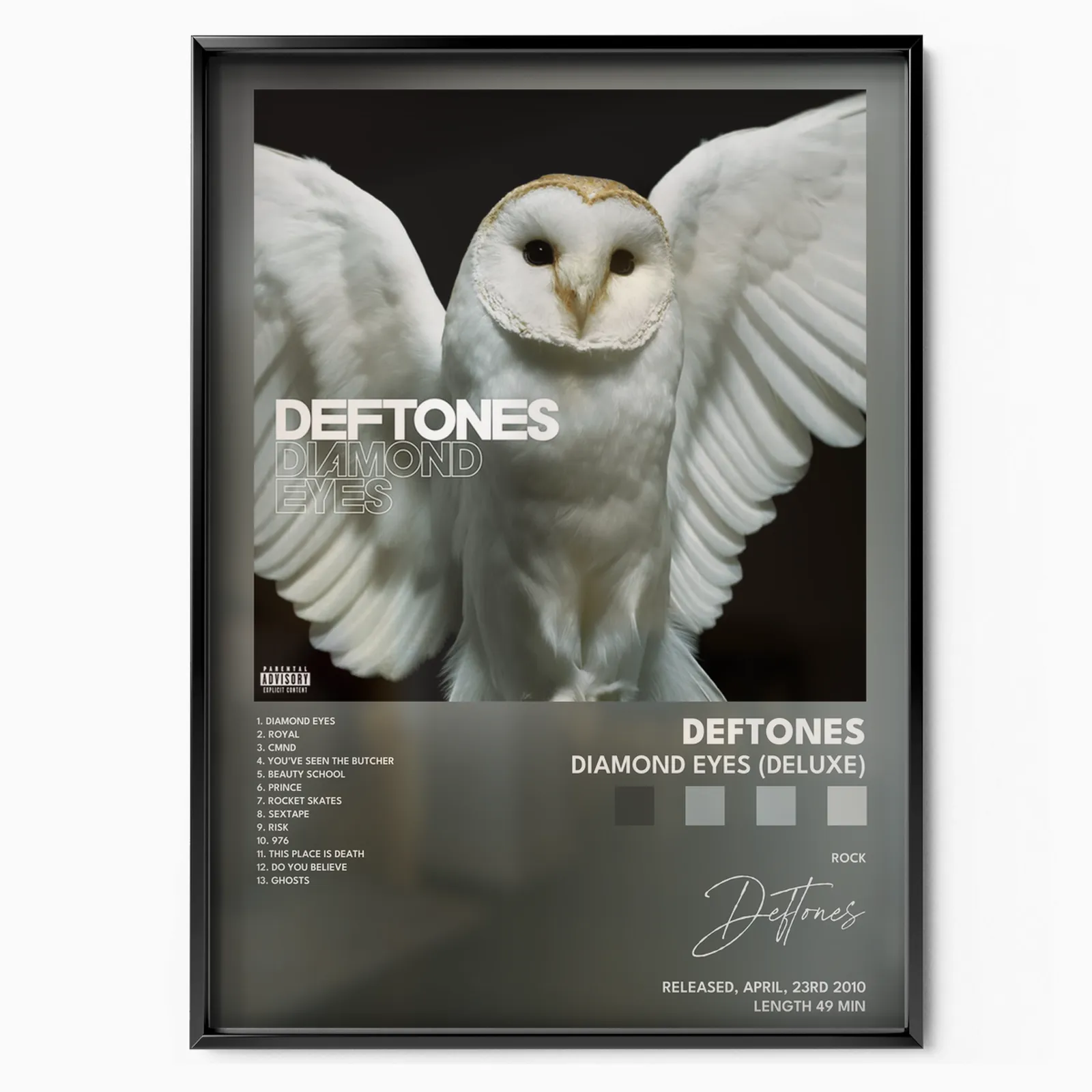Diamond Eyes (Deluxe) Album poster, museum grade matte print