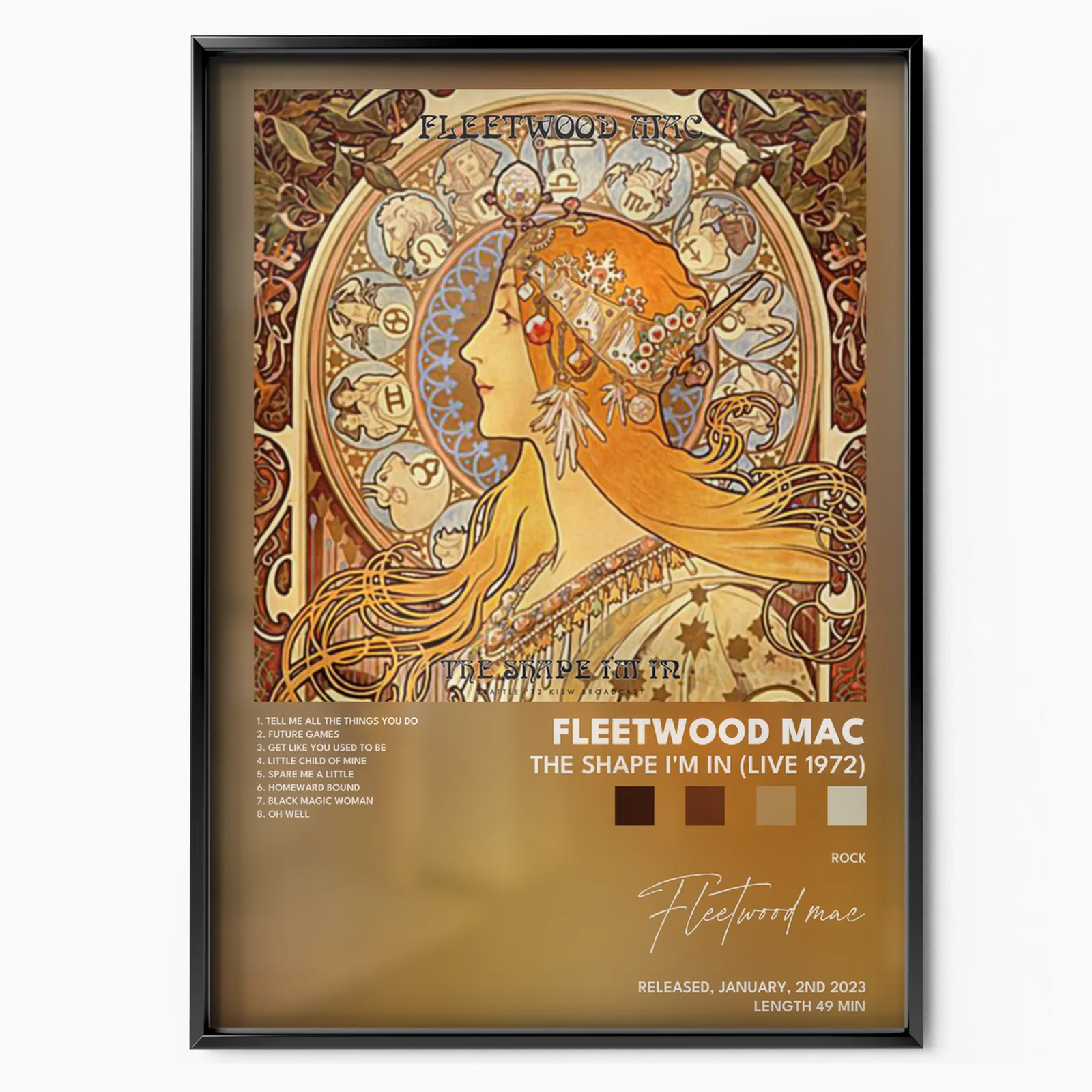 fleetwood mac The Shape Im In Live 1972 poster poster, museum grade matte print