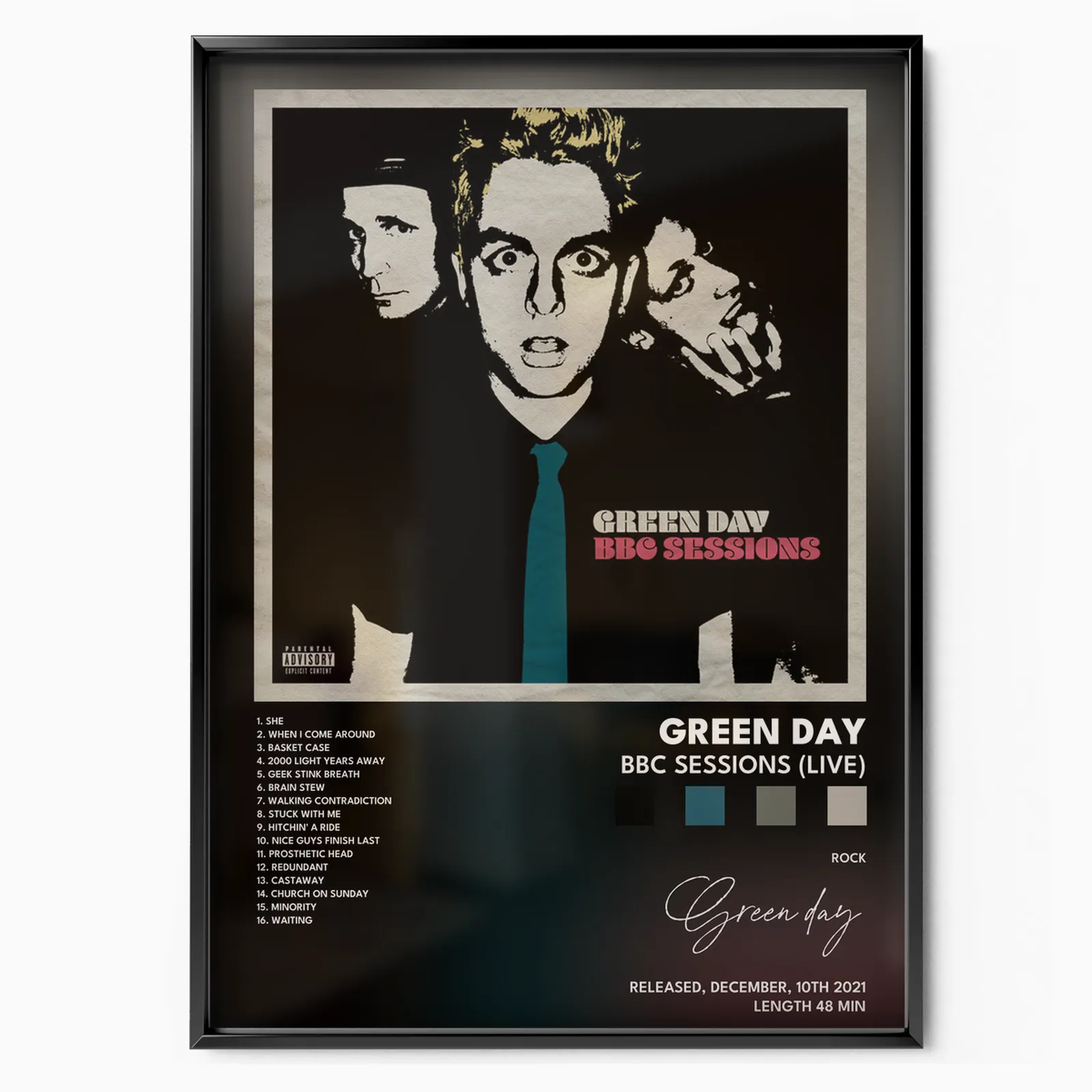 green day BBC Sessions Live poster poster, museum grade matte print