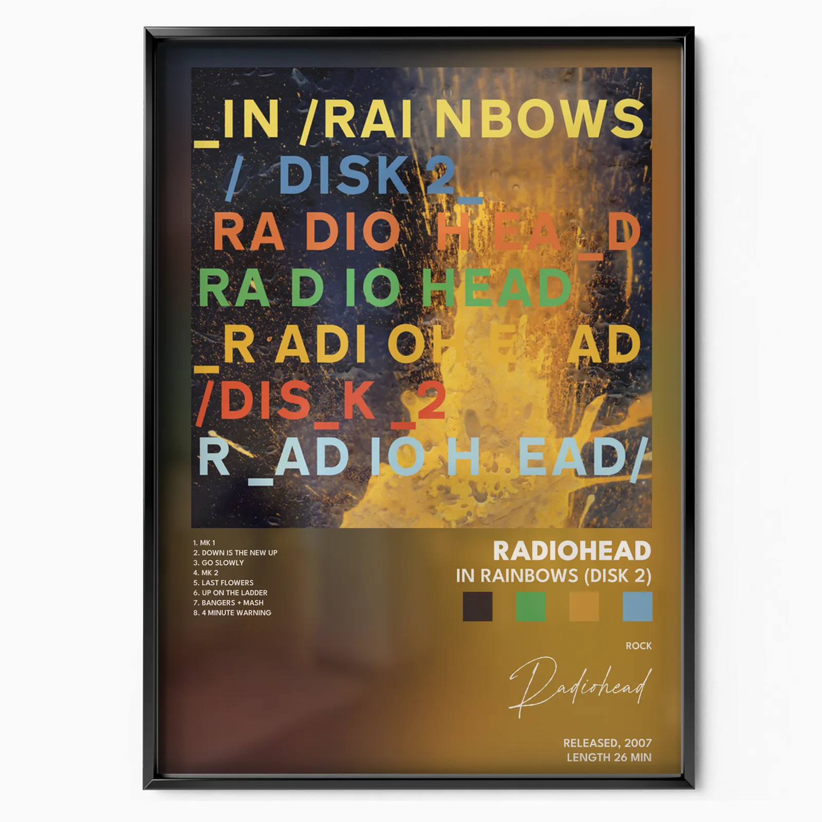 radiohead In Rainbows Disk 2 poster poster, museum grade matte print