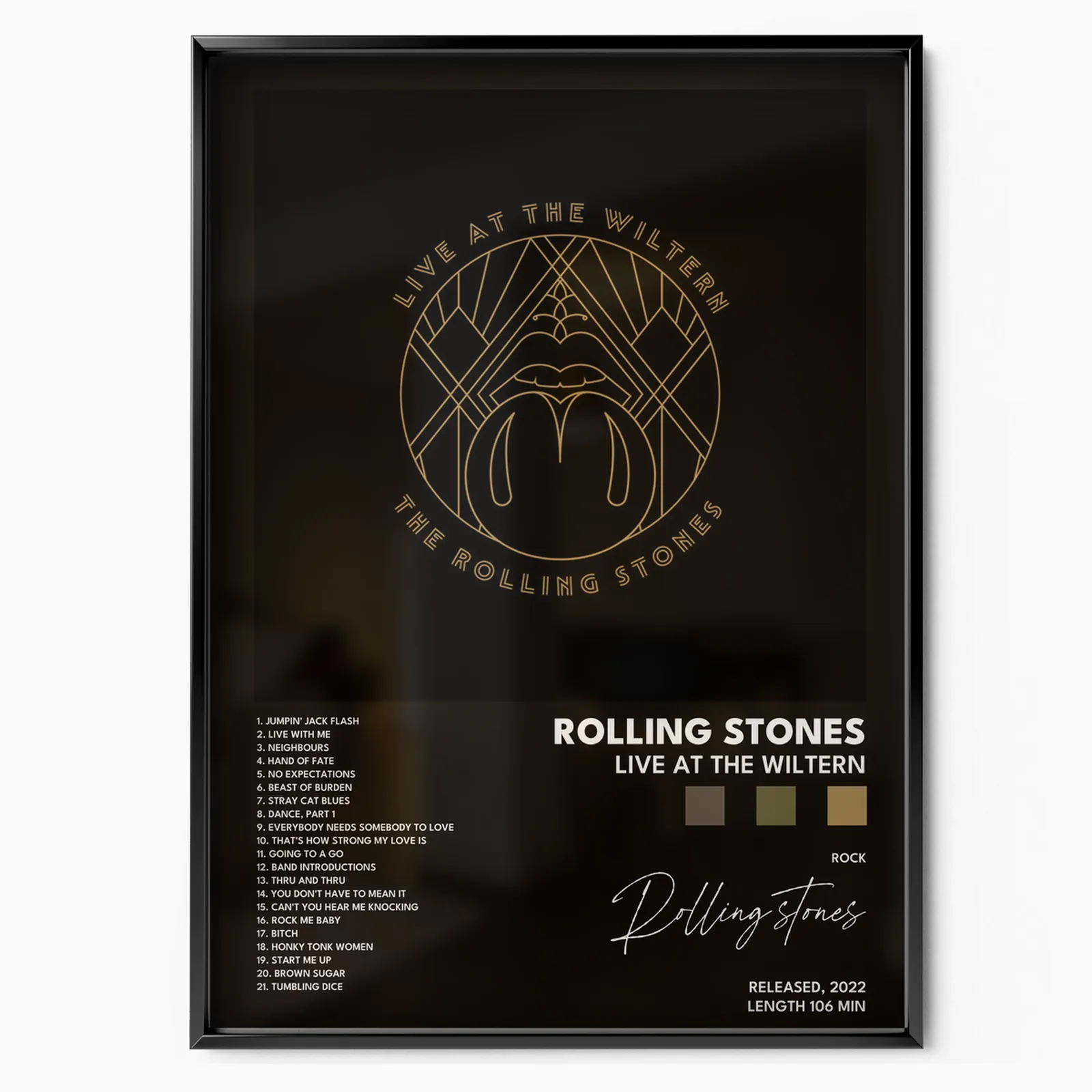 rolling stones Live At The Wiltern poster poster, museum grade matte print