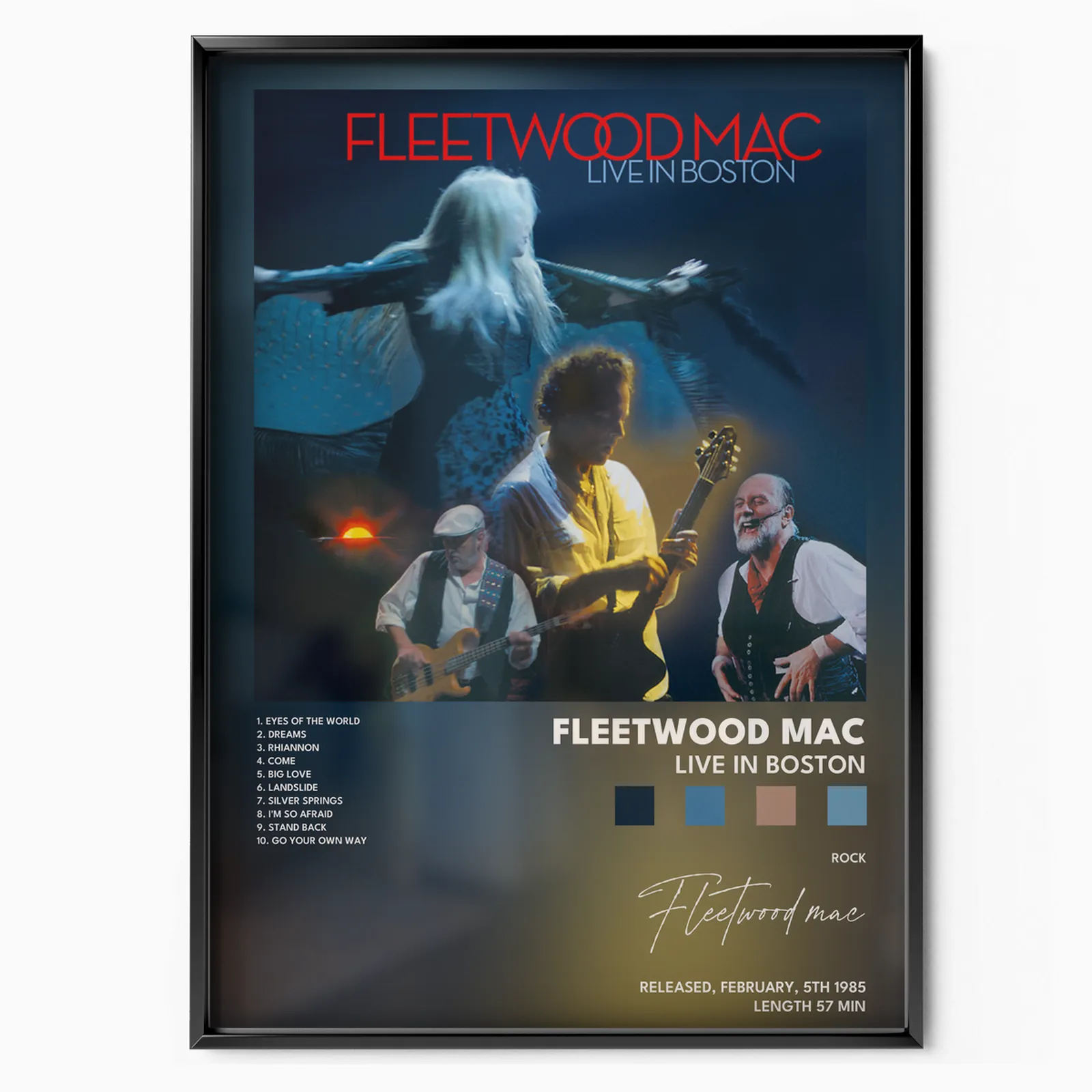 fleetwood mac Live in Boston poster poster, museum grade matte print