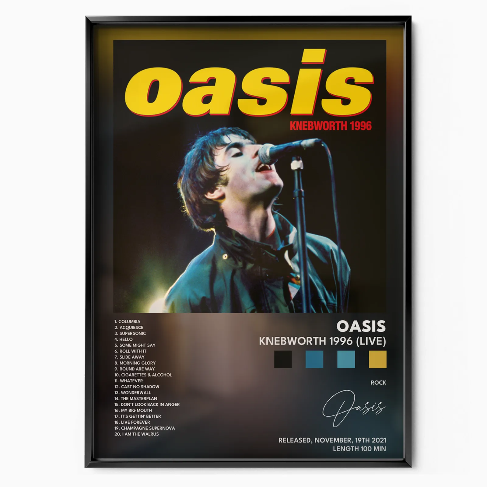 oasis Knebworth 1996 Live poster poster, museum grade matte print