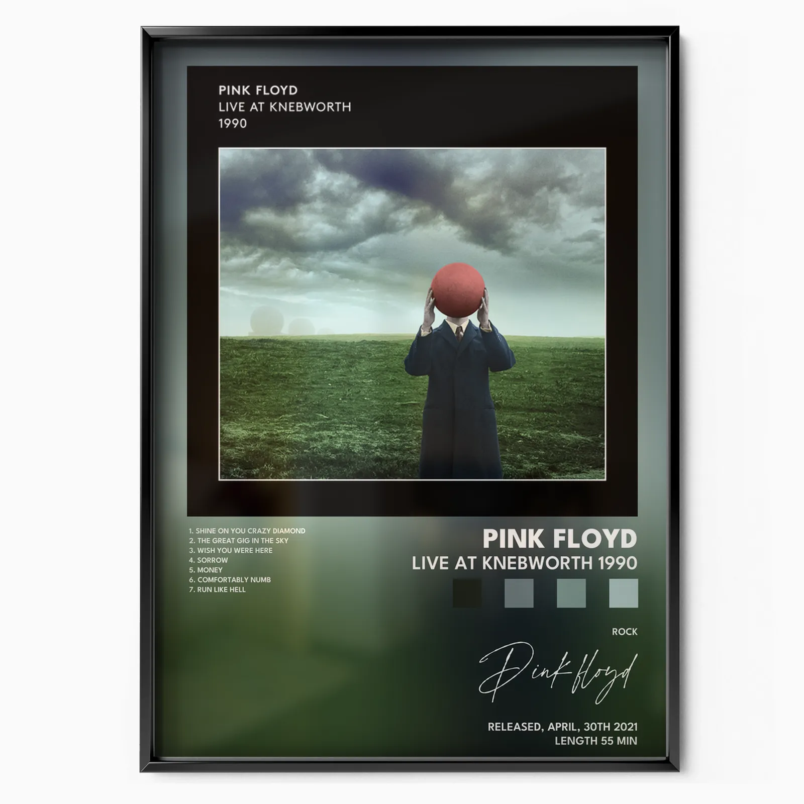 pink floyd Live at Knebworth 1990 poster poster, museum grade matte print