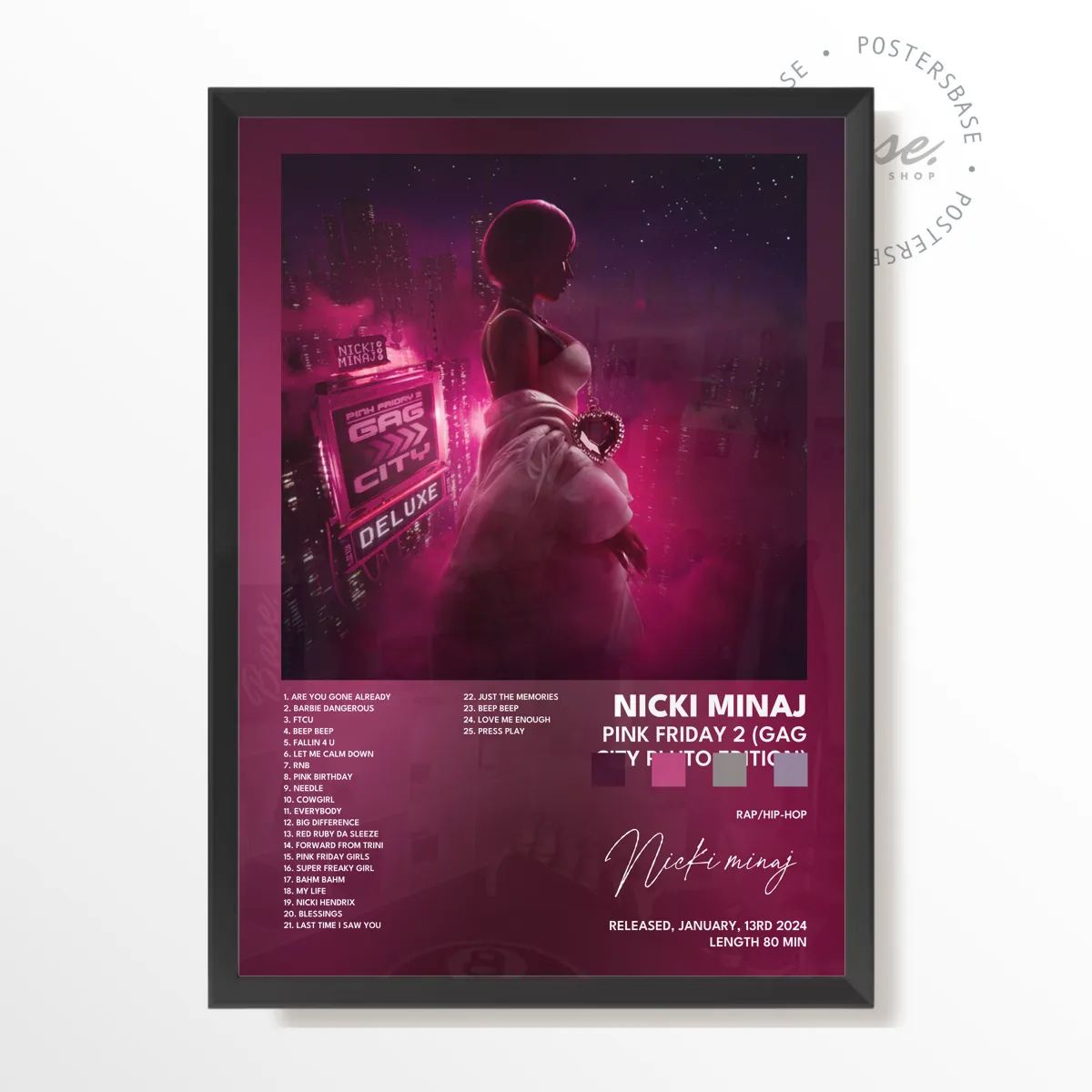 nicki minaj Pink Friday 2 Gag City PLUTO Edition poster poster, museum grade matte print