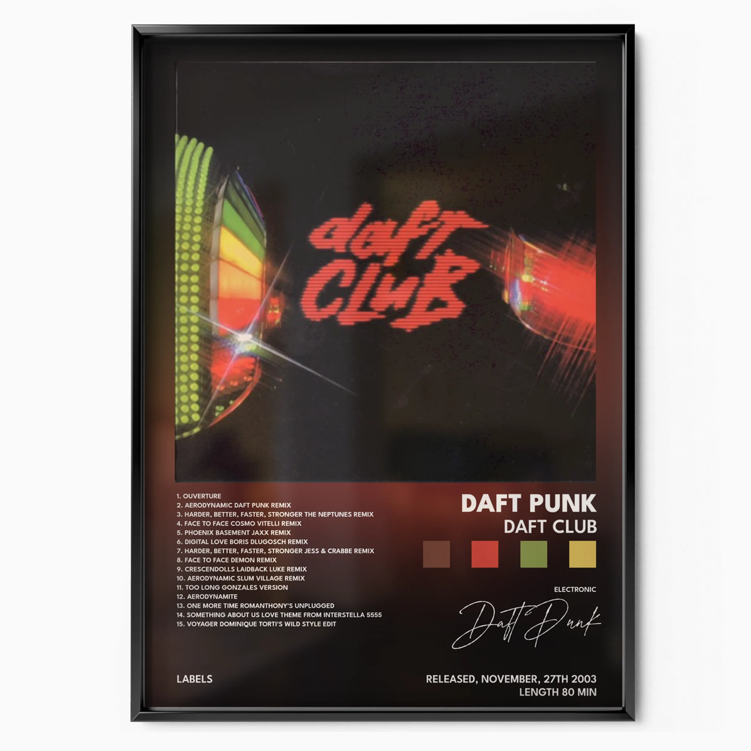 Daft Club Album poster, museum grade matte print