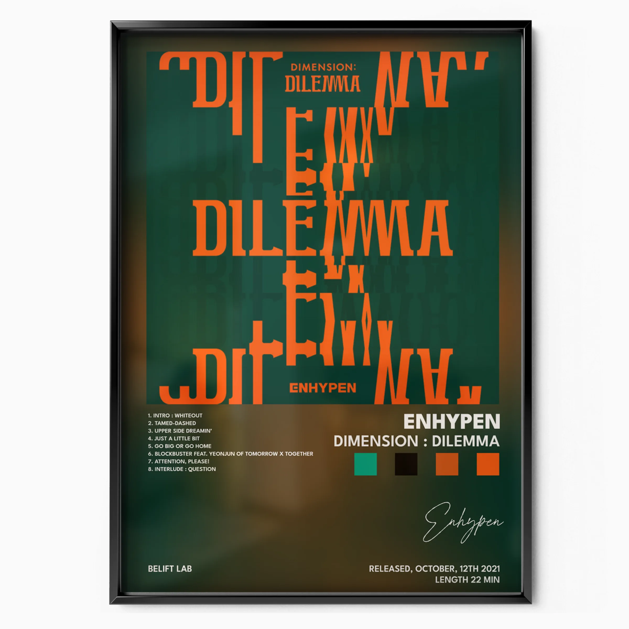 enhypen DIMENSION DILEMMA poster, museum grade matte print