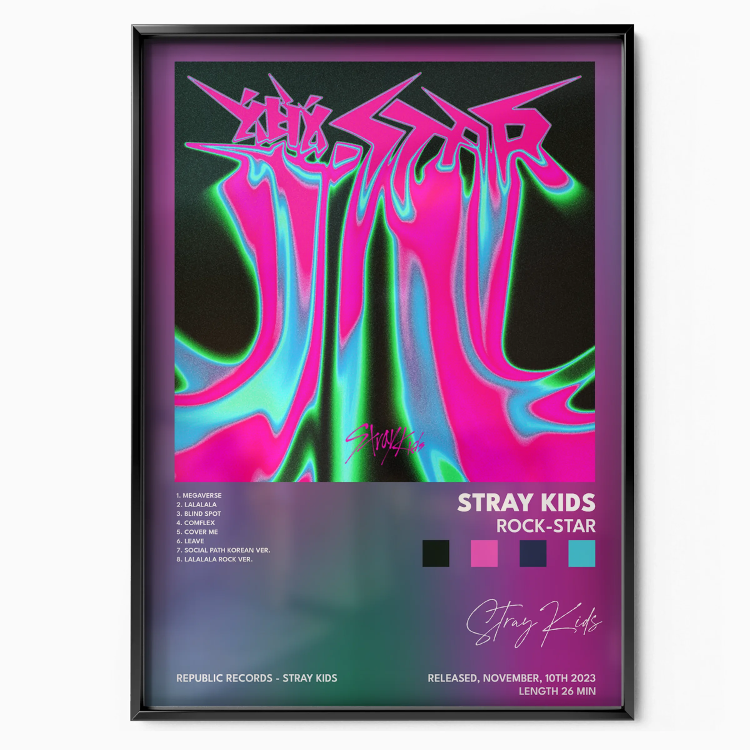 stray kids ROCK STAR poster, museum grade matte print