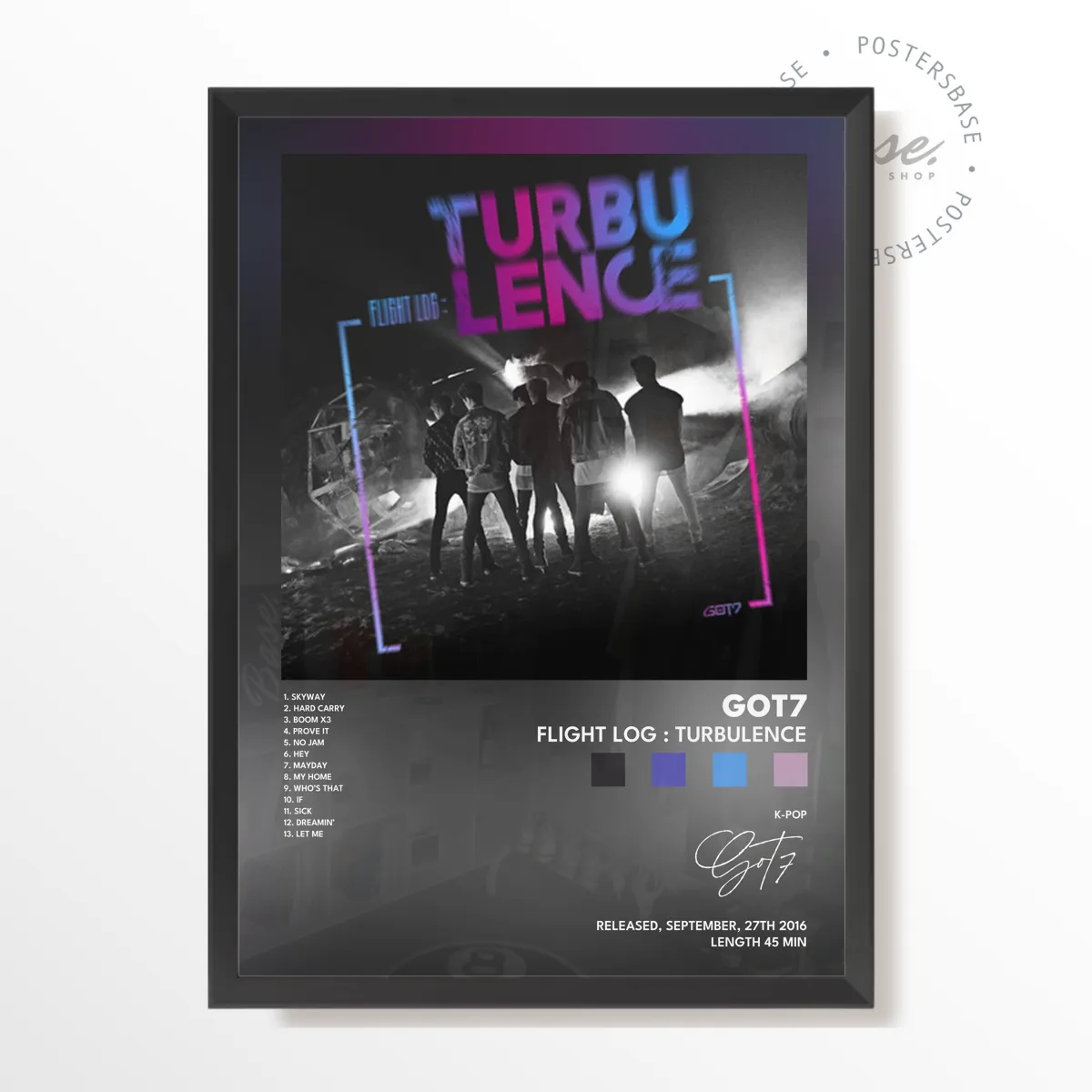 got7 FLIGHT LOG TURBULENCE poster, museum grade matte print