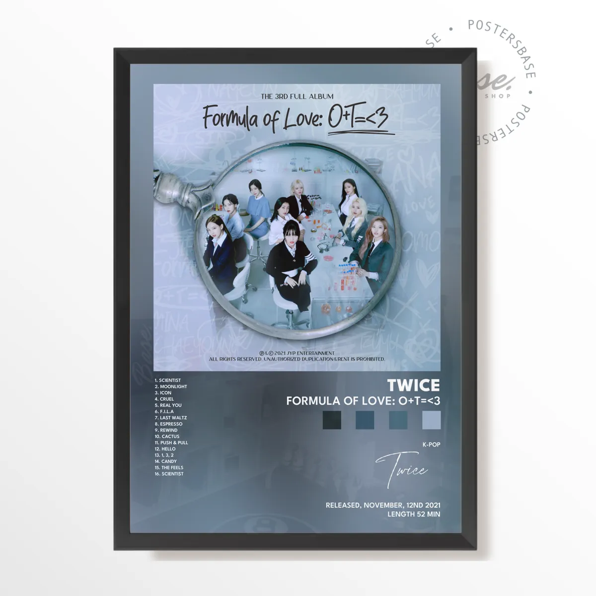 twice Formula of Love OT3 poster, museum grade matte print