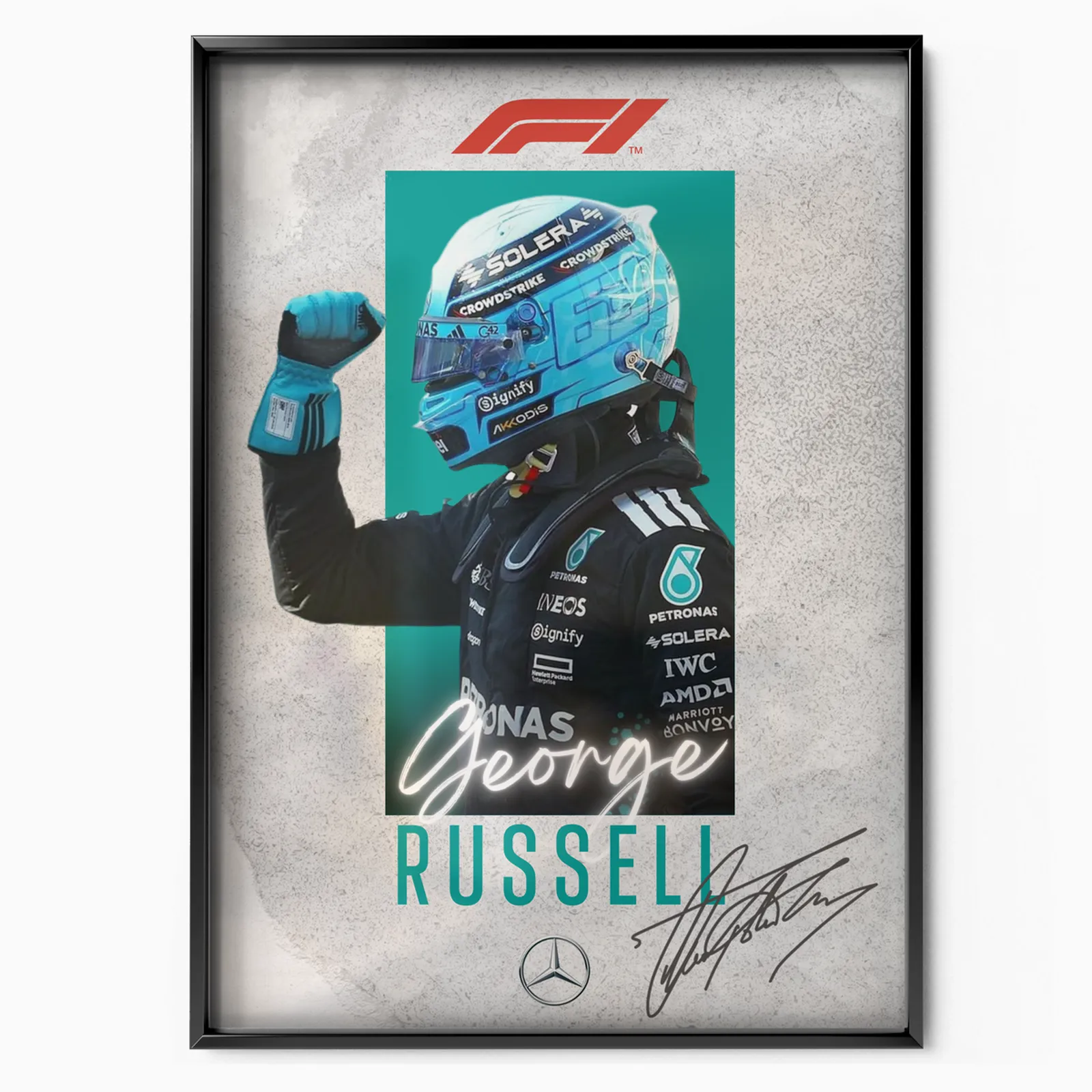 George Russell X Mercedes Original 2025 poster