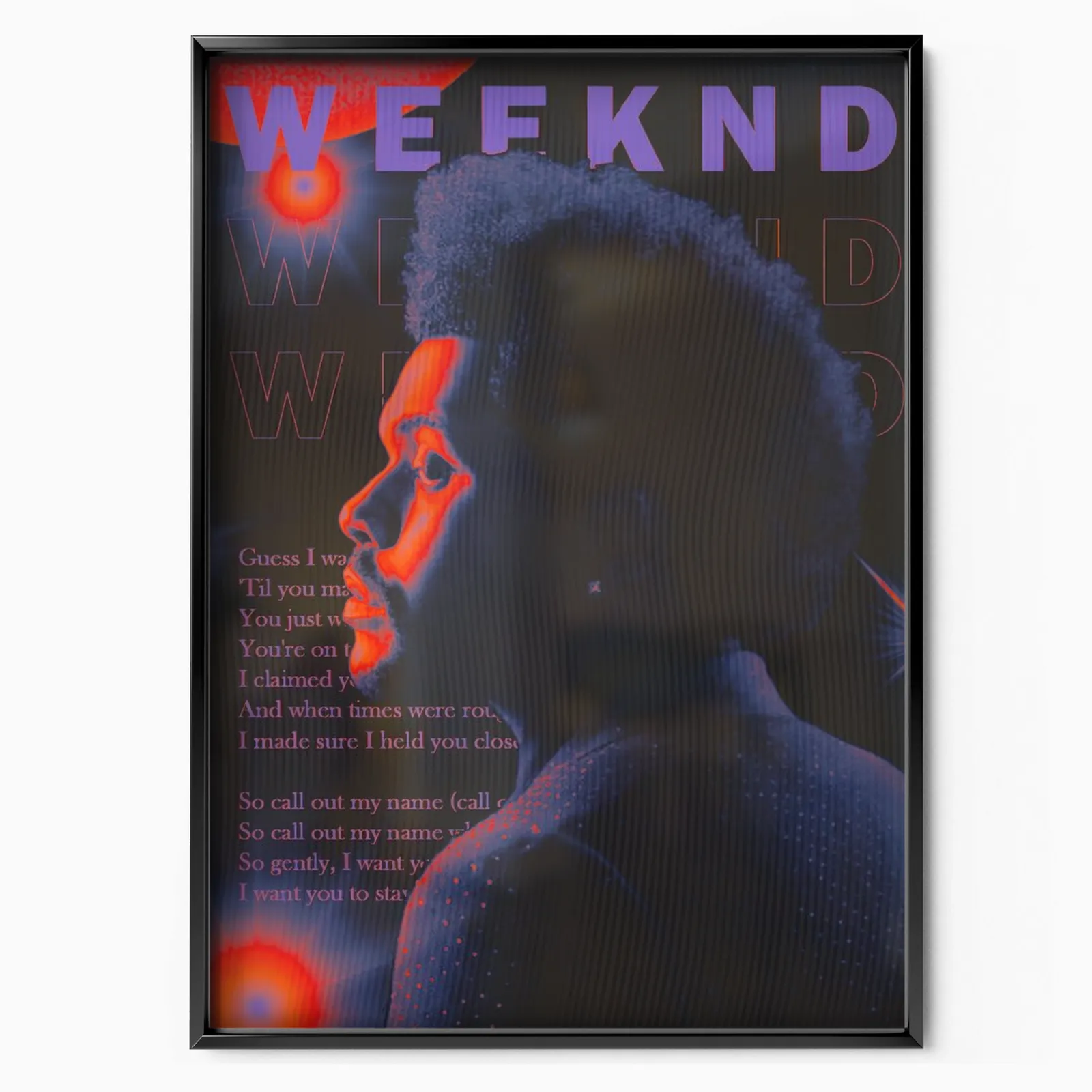 The Weeknd Call Out My Name poster, museum grade matte print