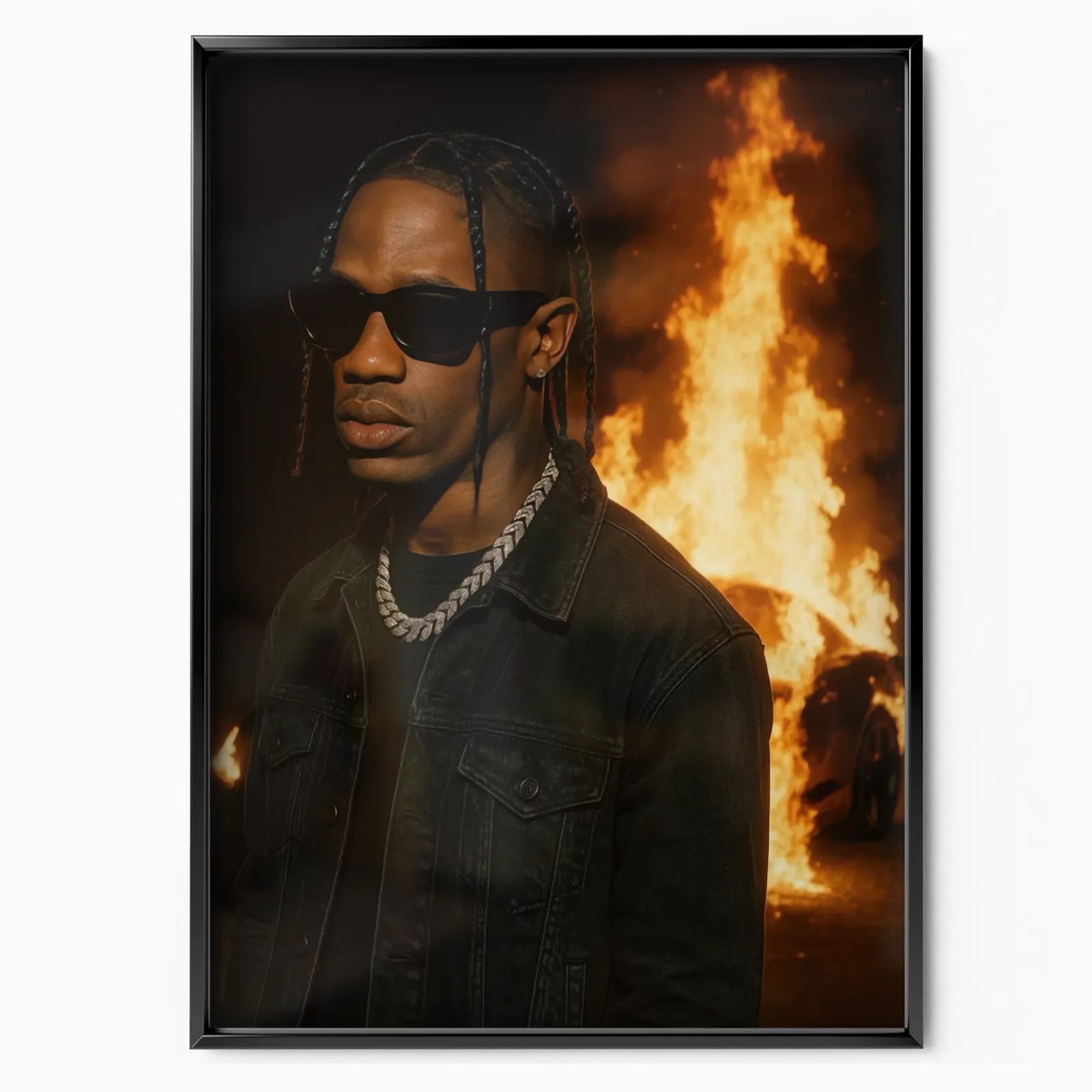 Travis Scott Fire poster, museum grade matte print
