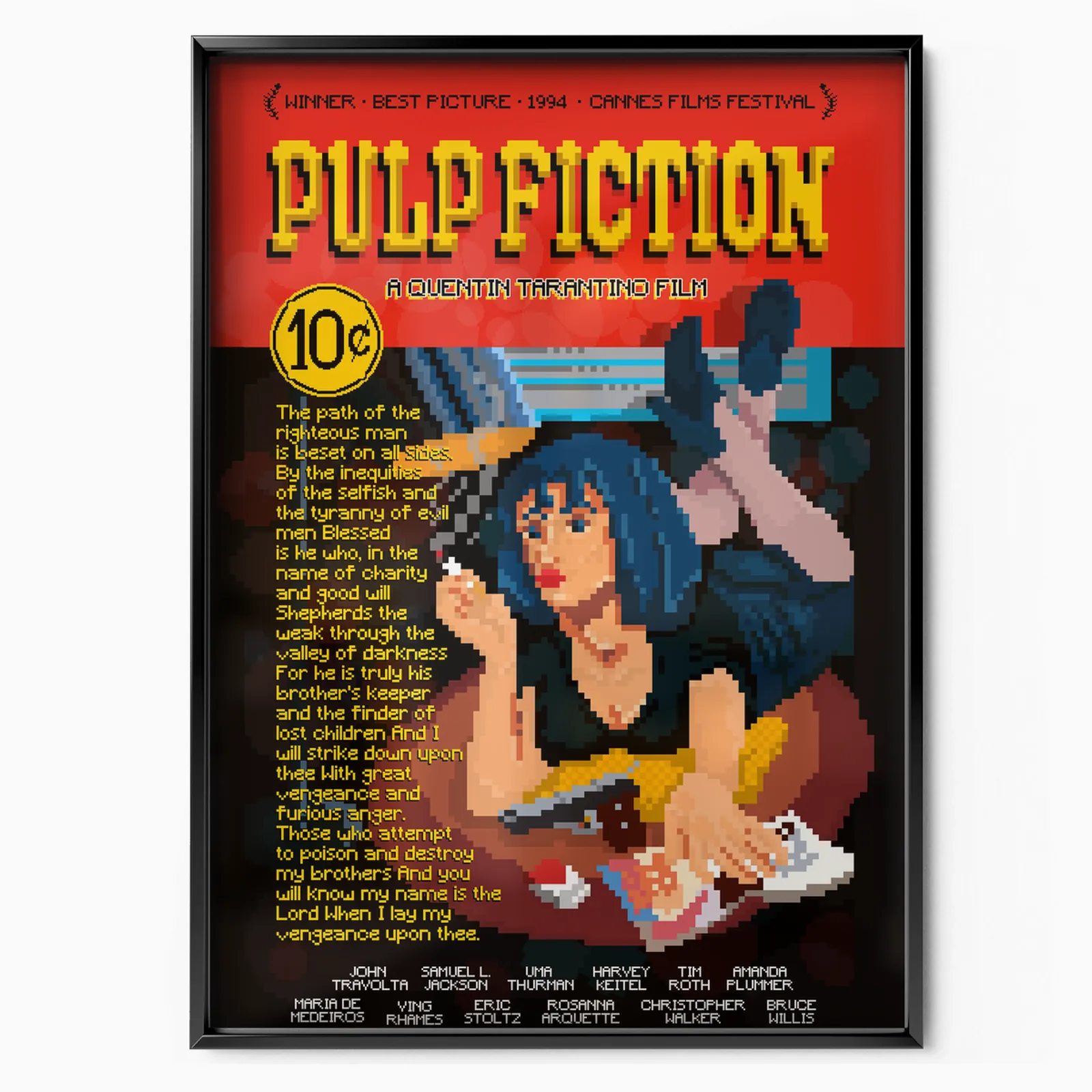 Pixalated Pulp Fiction x Angelo Stirbat poster, museum grade matte print