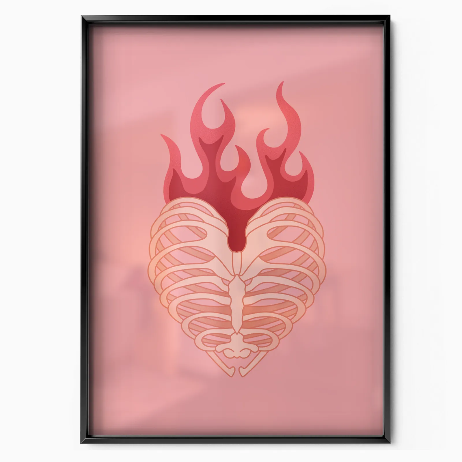Cœur en Flammes poster, museum grade matte print
