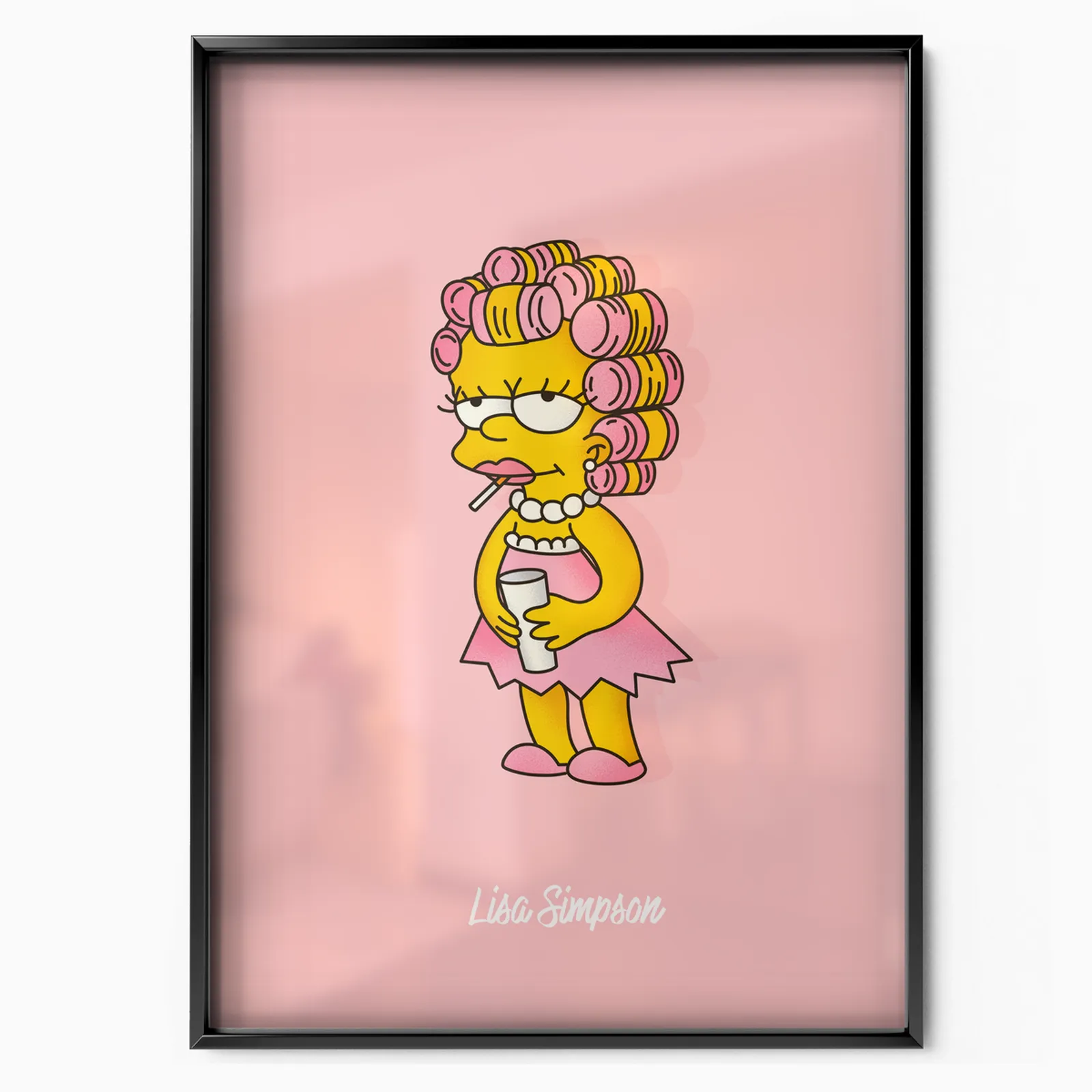 Cartoon Girl Curlers poster, museum grade matte print