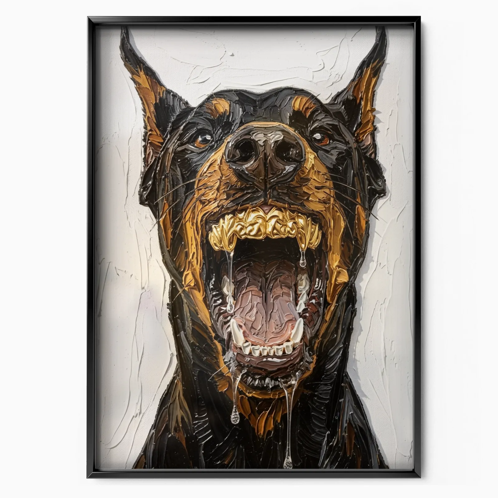 Grillz Doberman poster, museum grade matte print