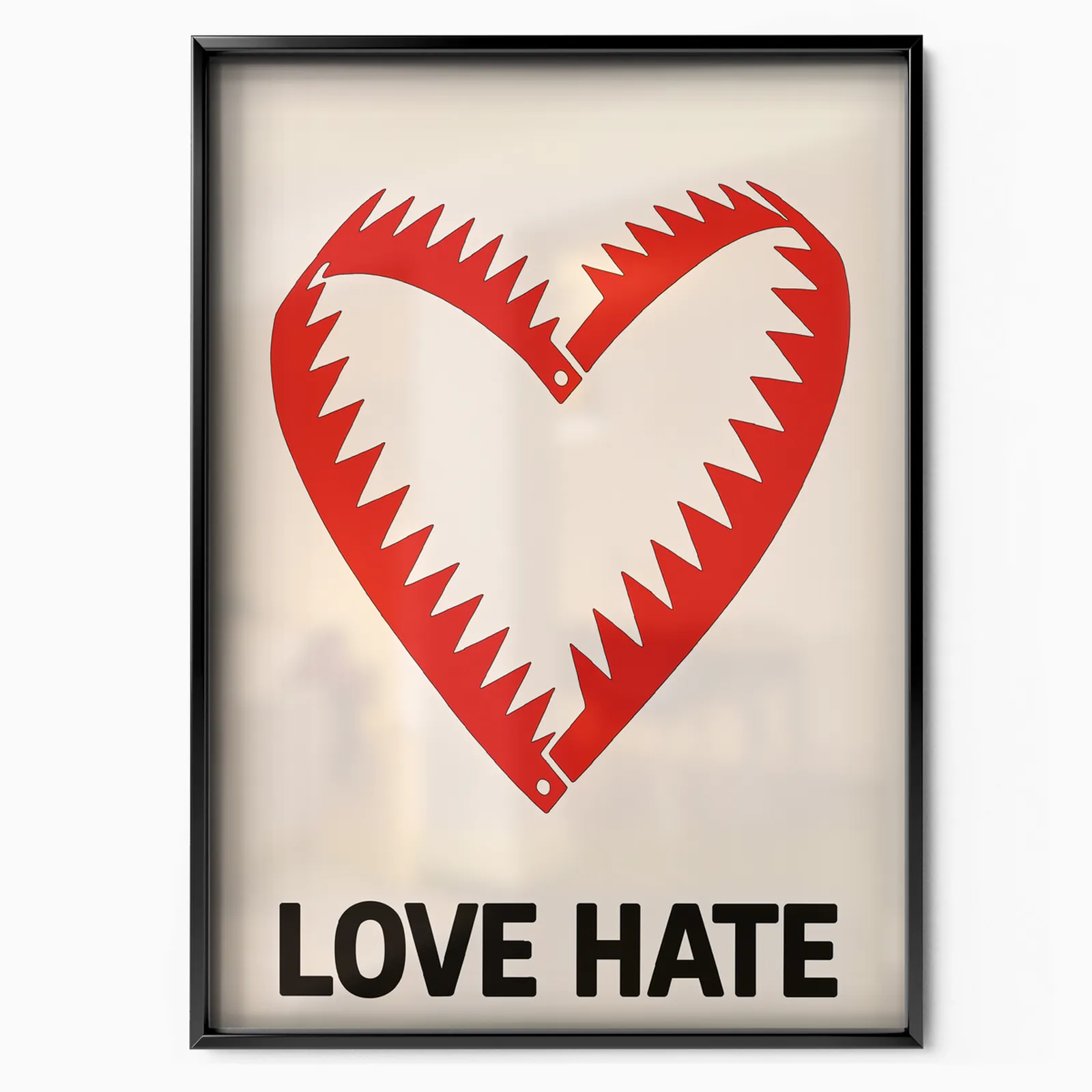Love Hate poster, museum grade matte print