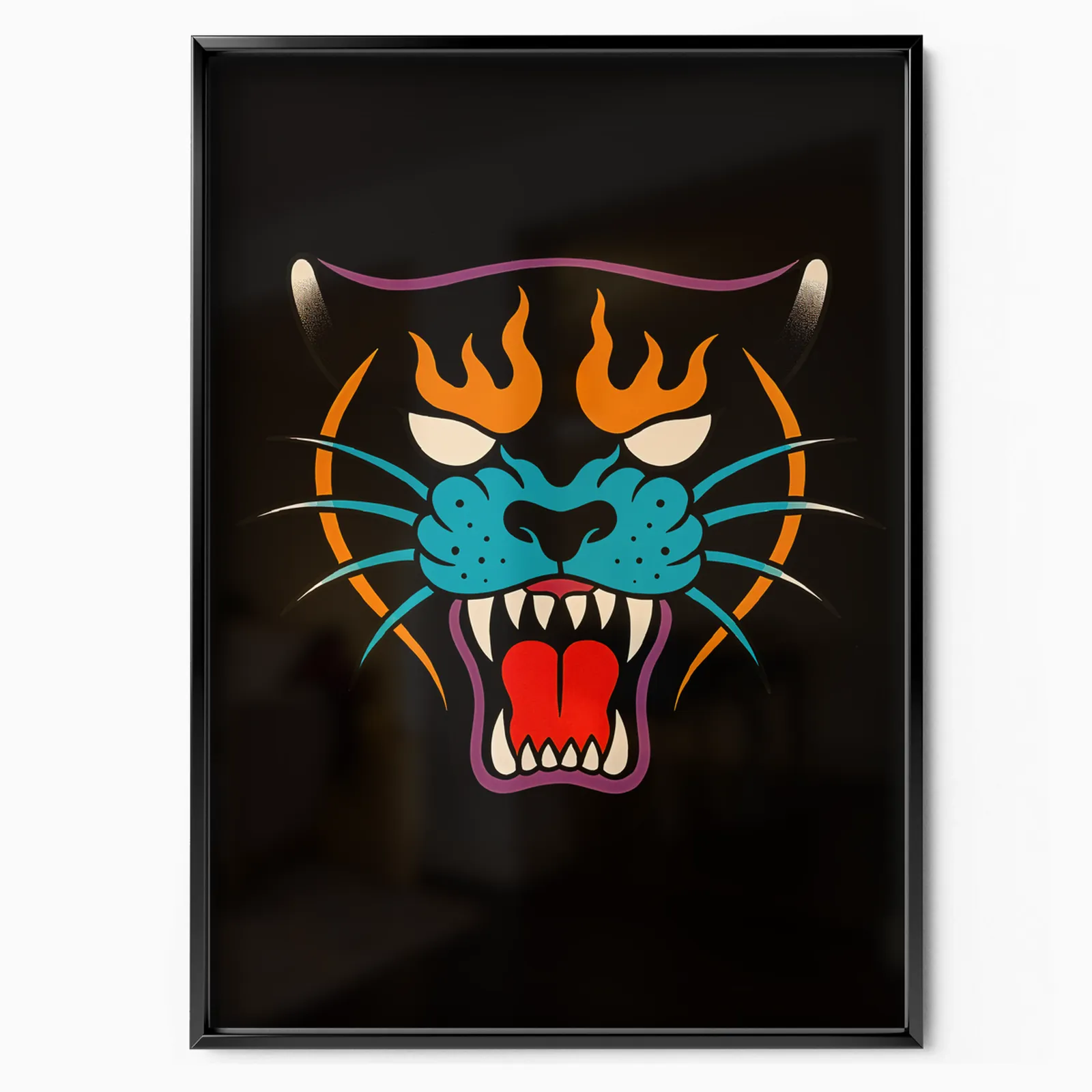 Neon Tiger poster, museum grade matte print
