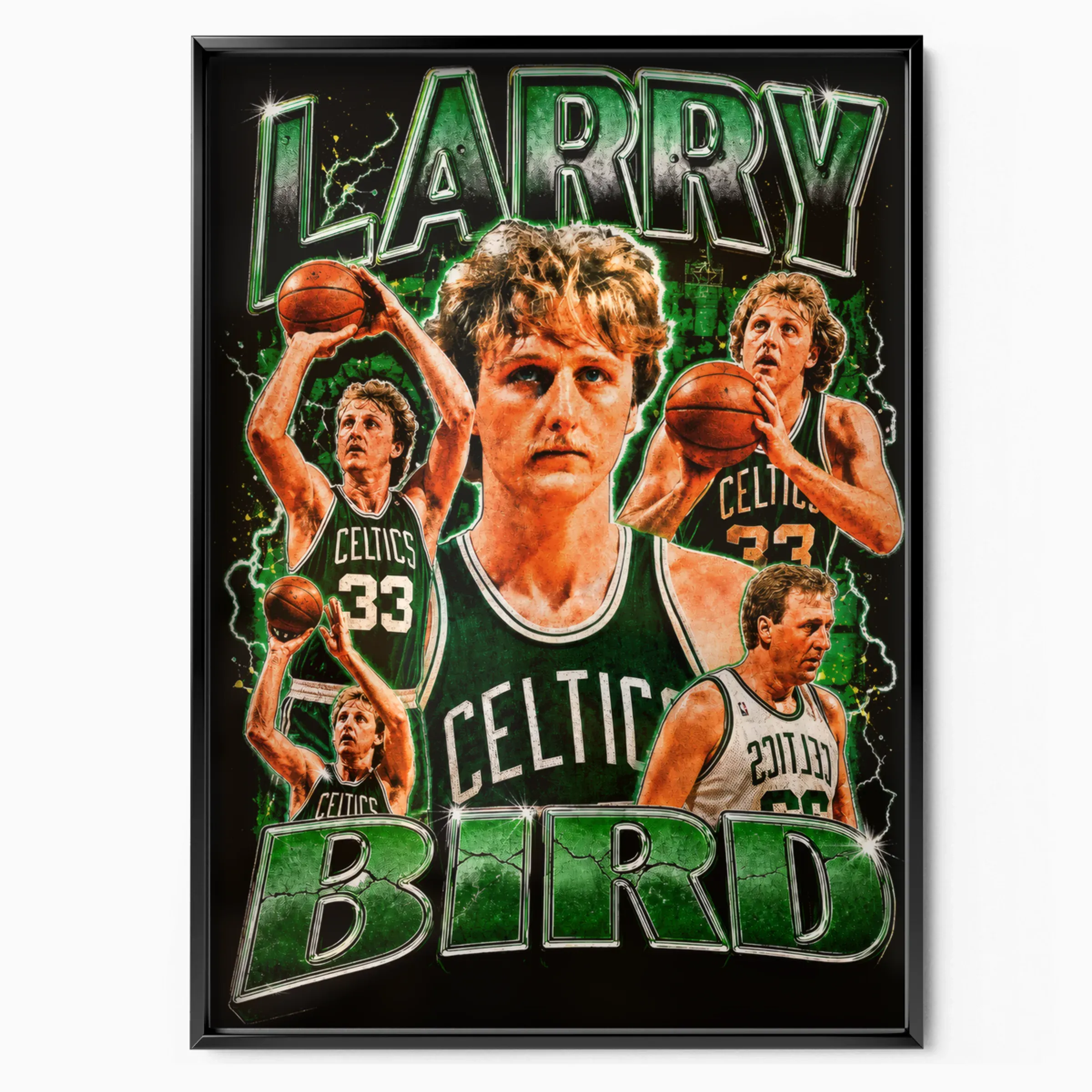 Larry Bird Poster - Celtics Bootleg poster, museum grade matte print