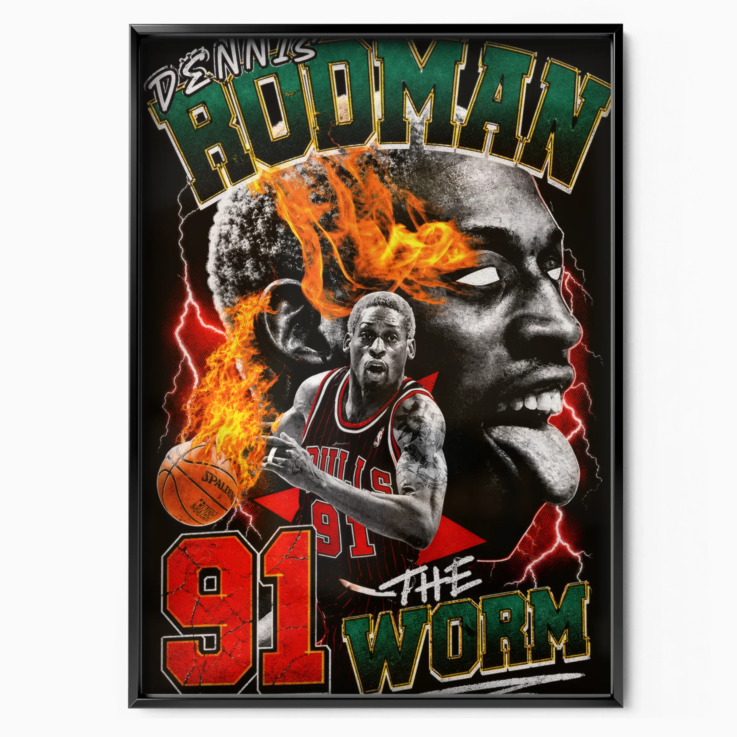 Dennis Rodman Poster - The Worm Bootleg poster, museum grade matte print