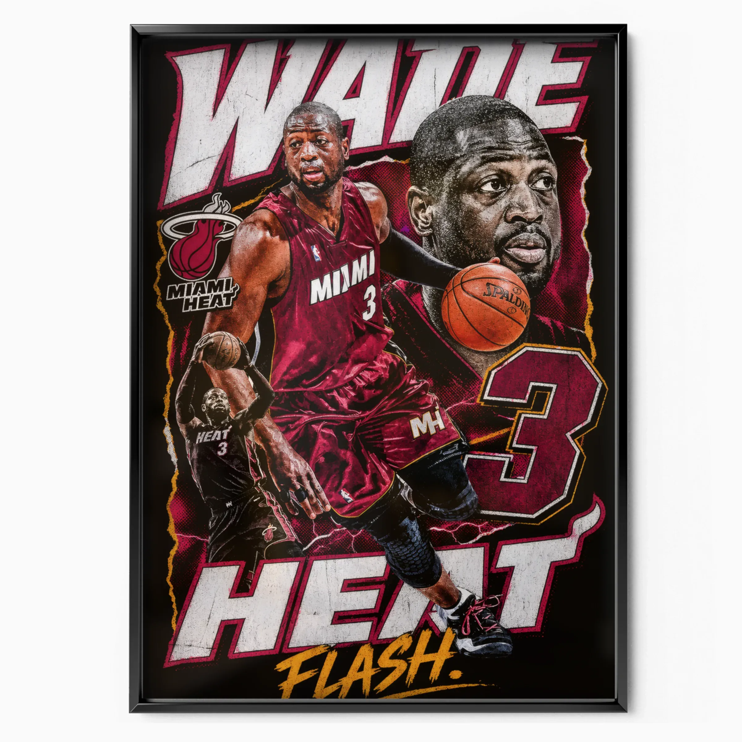 Dwyane Wade Poster - Miami Heat Flash poster, museum grade matte print