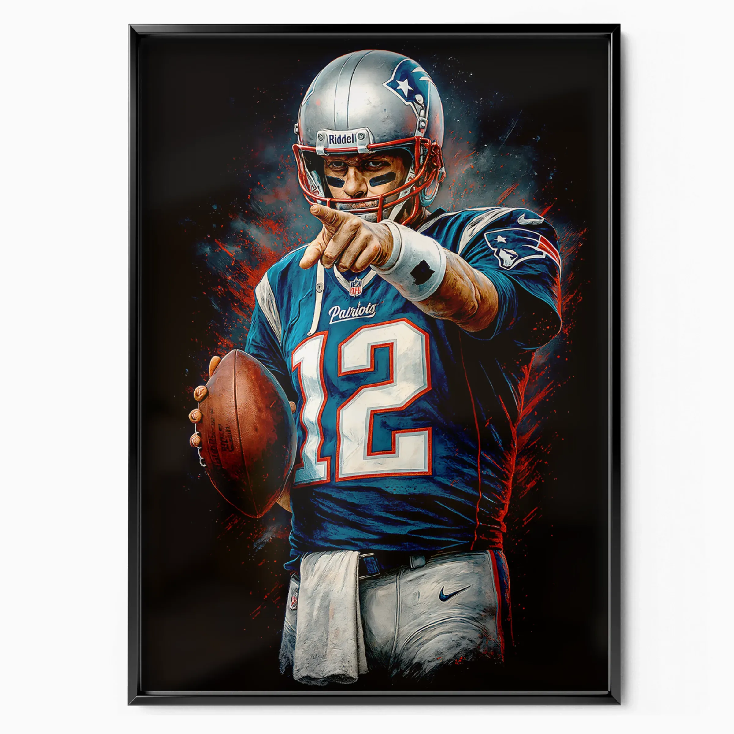 Tom Brady Poster - Patriots Pointing poster, museum grade matte print